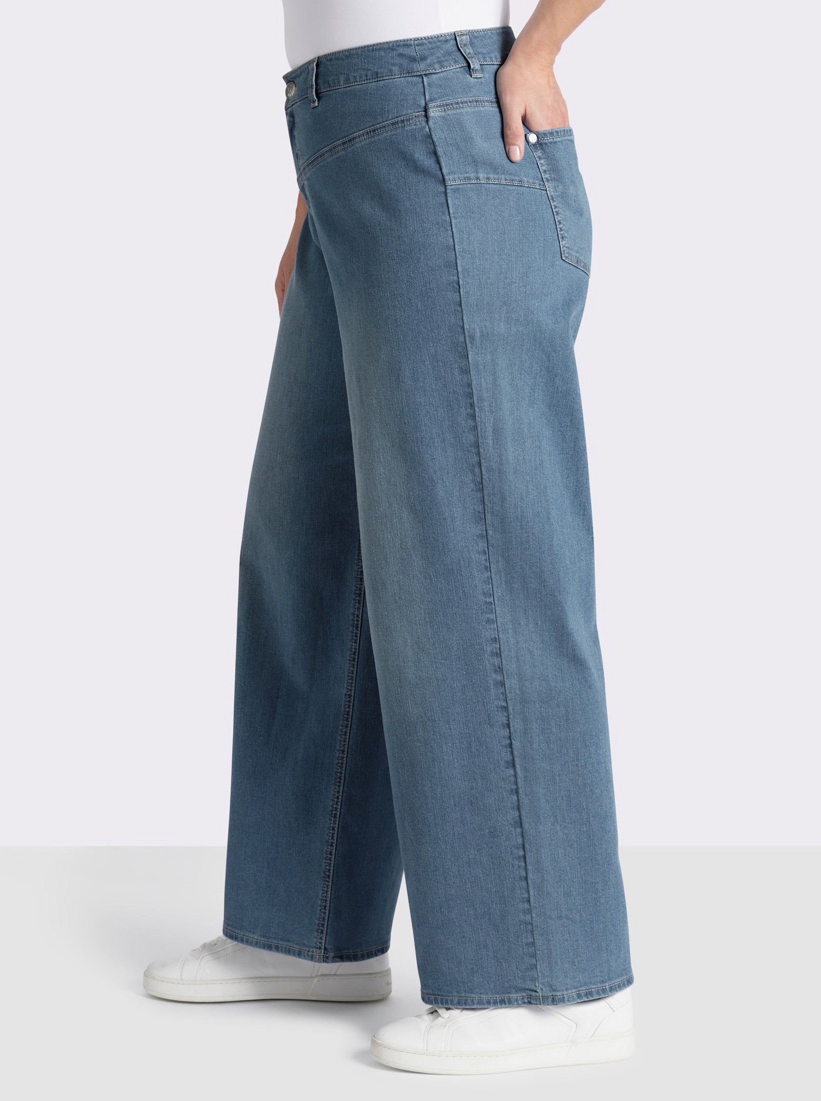 sheego Jeans mit durchgehend weitem Bein - blue-bleached