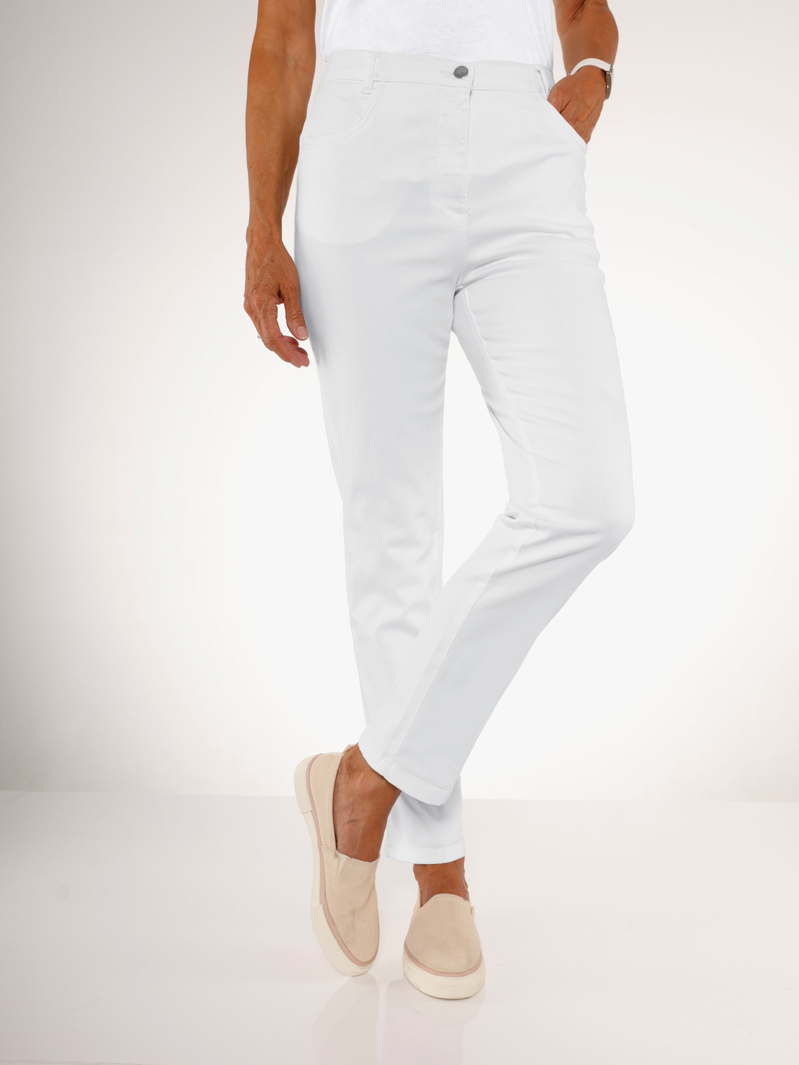 Jeans mit Stretch-Anteil - weiß