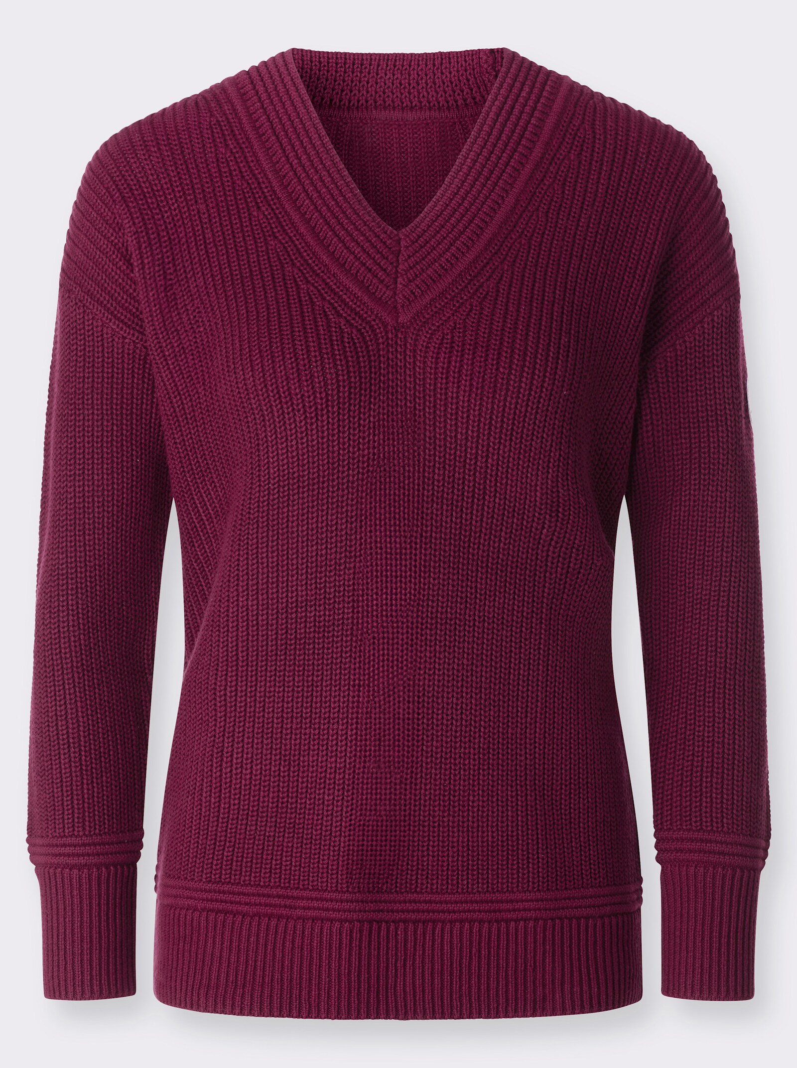 V-Ausschnitt-Pullover - bordeaux