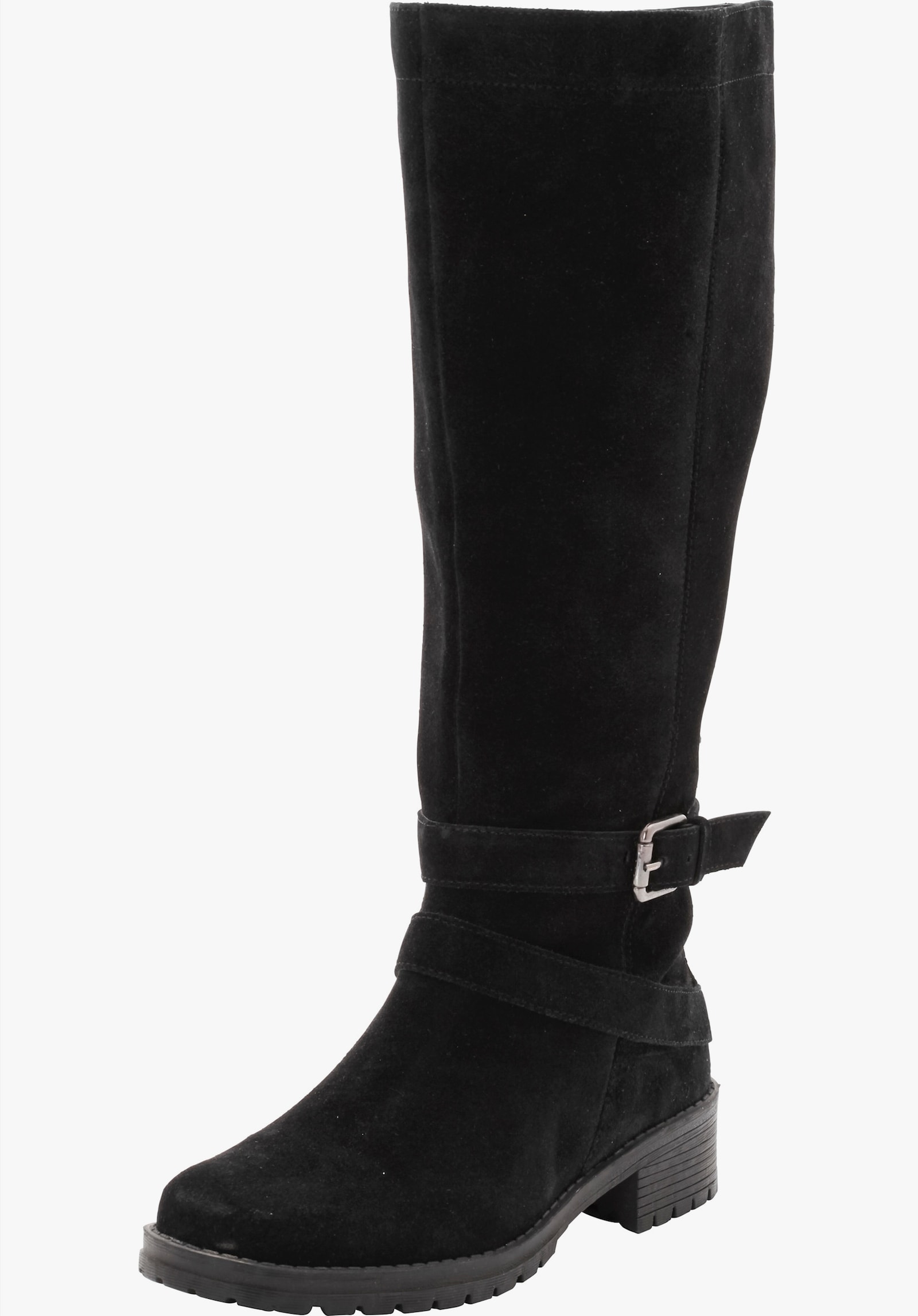 sheego Weitschaftstiefel mit Schnallenbändern - schwarz