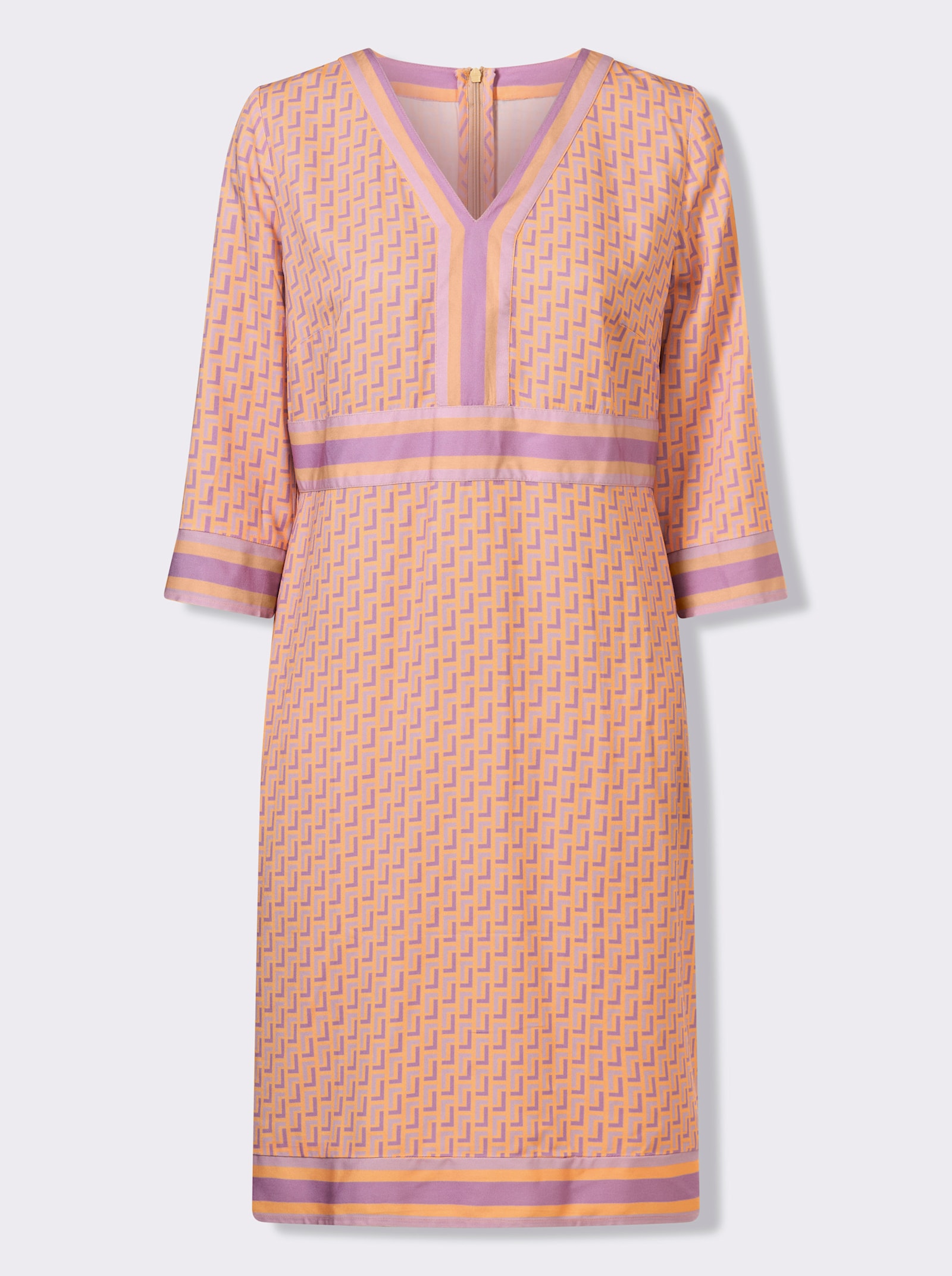 heine Webkleid - apricot-rosé-bedruckt