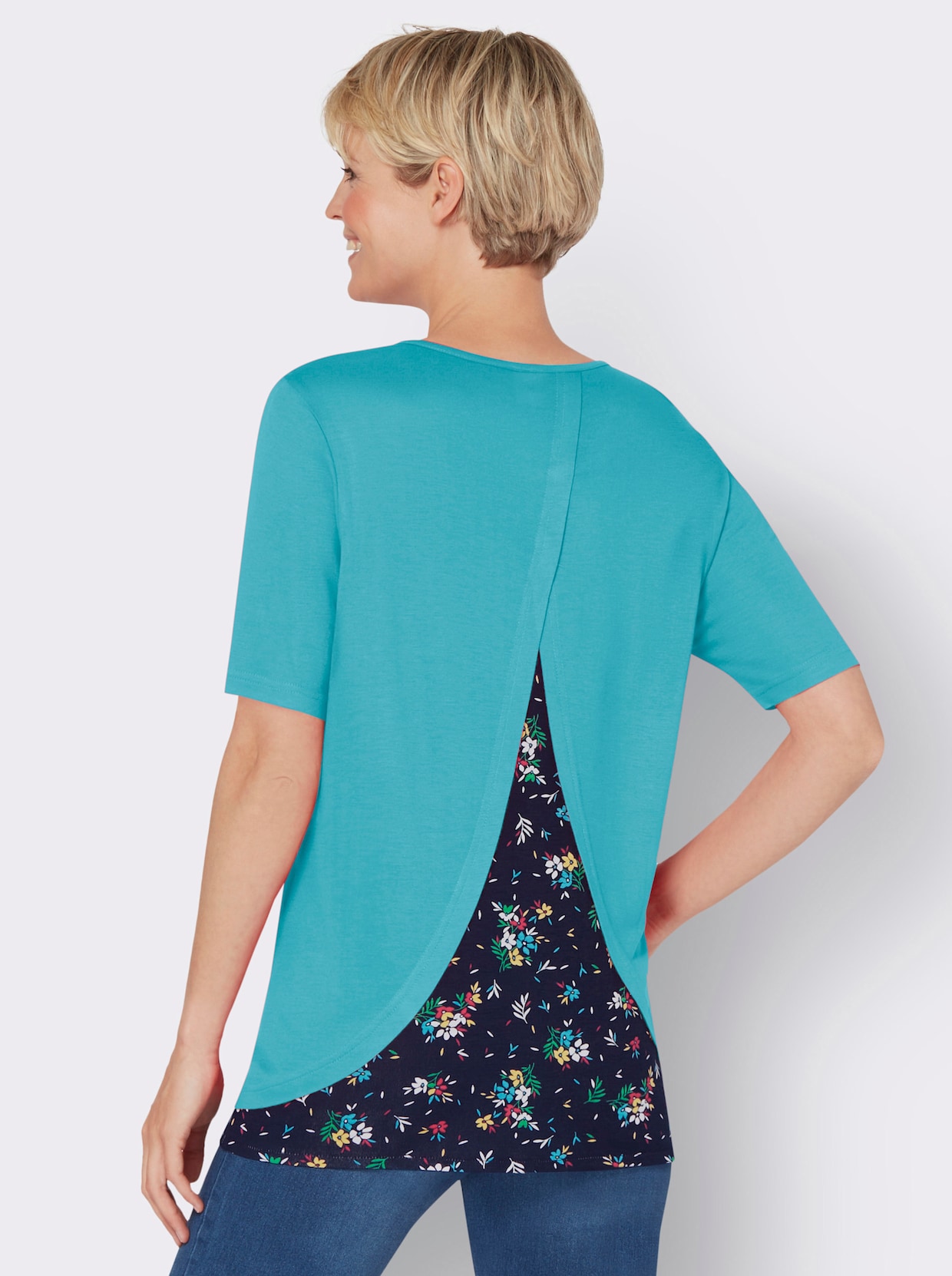 2-in-1-shirt - turquoise