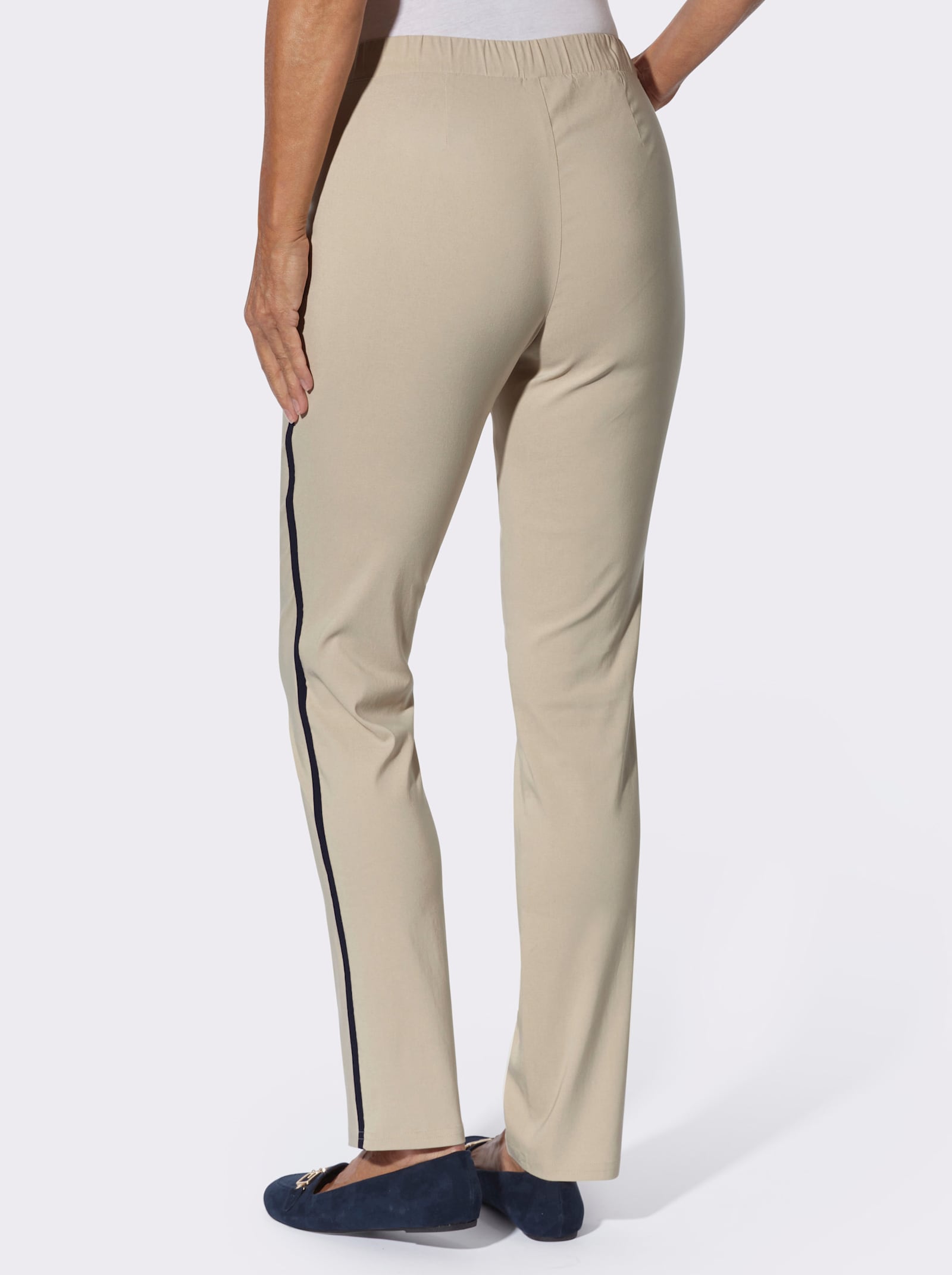 Bengalinhose mit seitlicher Kontrastpaspel - sand-marine