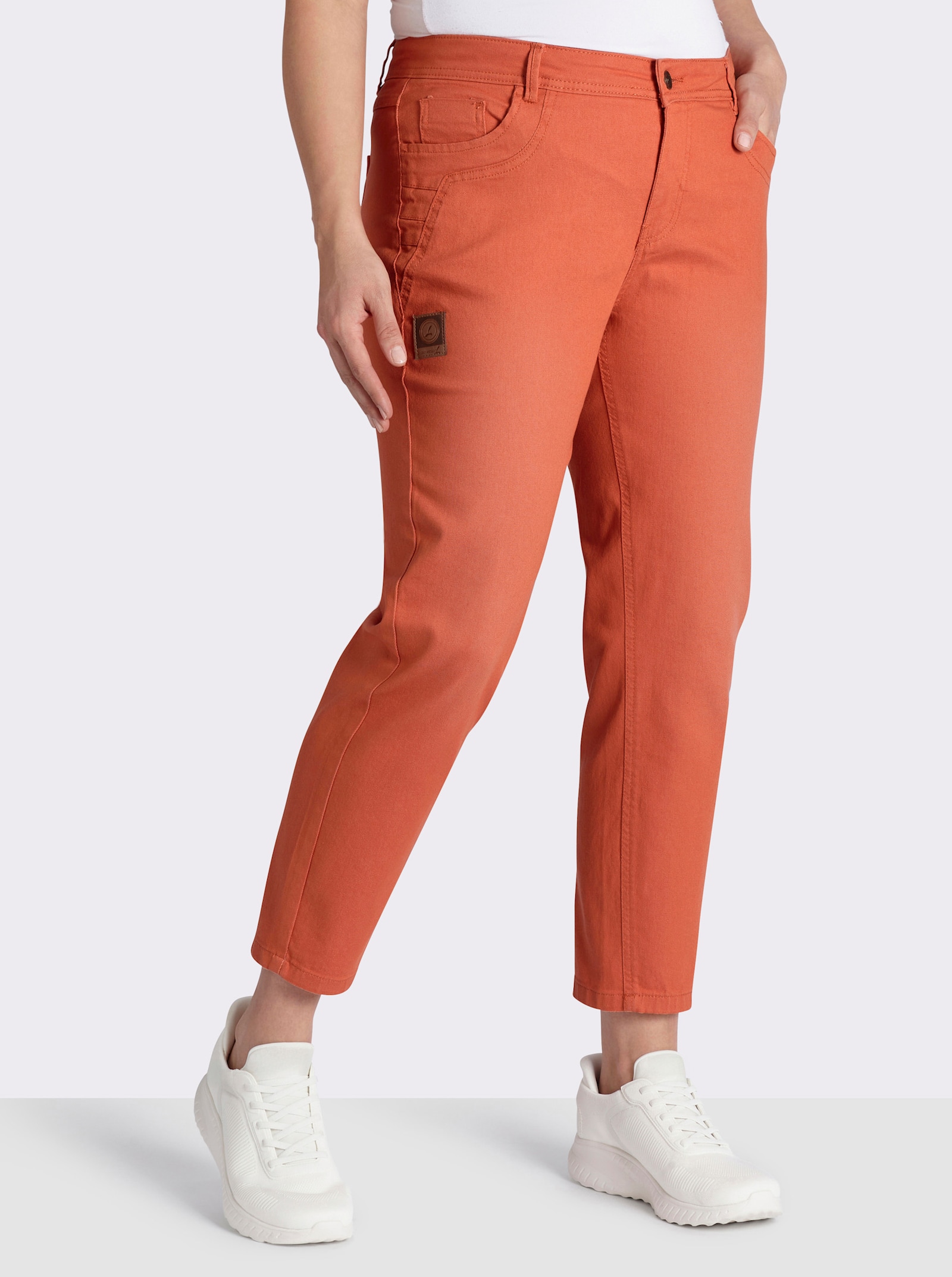  5-Pocket-Jeans mit Ziernähten - papaya