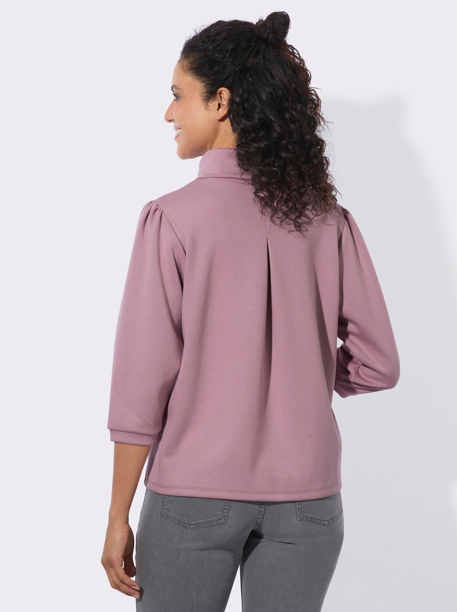  Sweatshirt mit Kellerfalte hinten - mauve