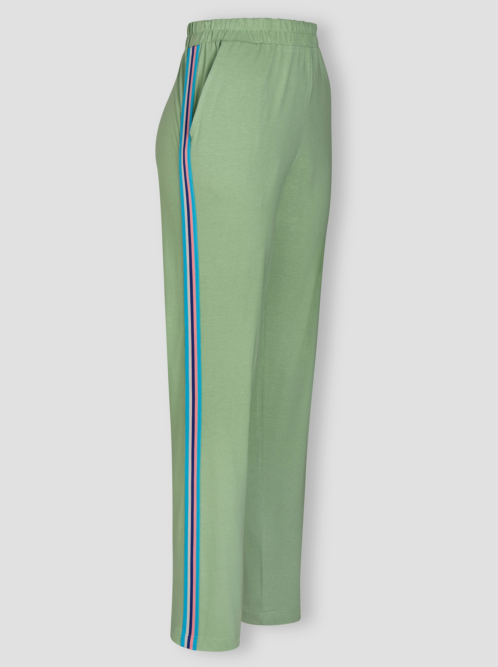 Freizeithose mit Streifenband - eucalyptus