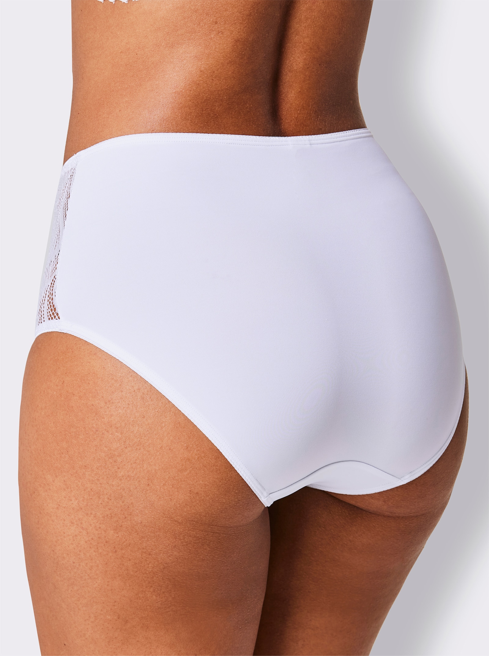 wäschepur Hüftslip mit Spitzen-Einsatz seitlich - weiß