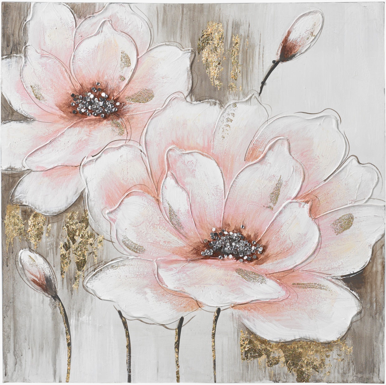 heine home Origineel schilderij - taupe/roze