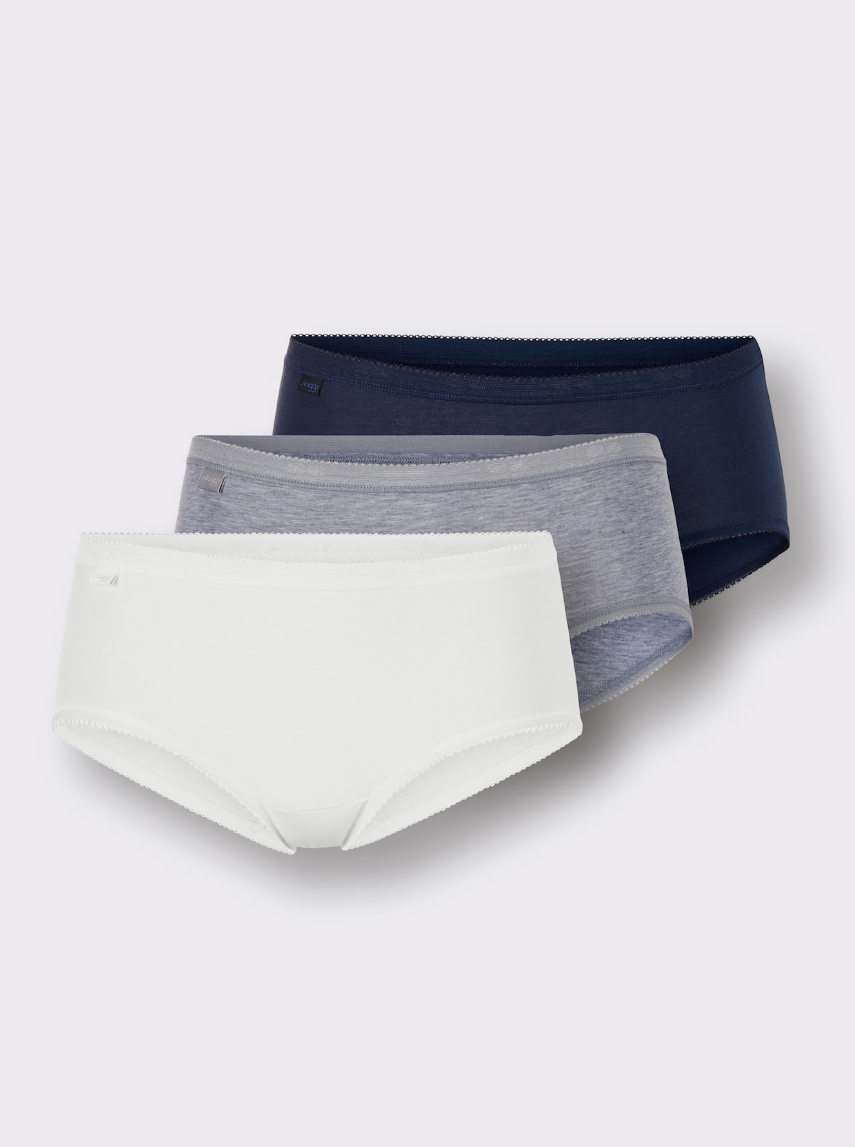 Sloggi Heupslip - wit + marine + grijs gemêleerd
