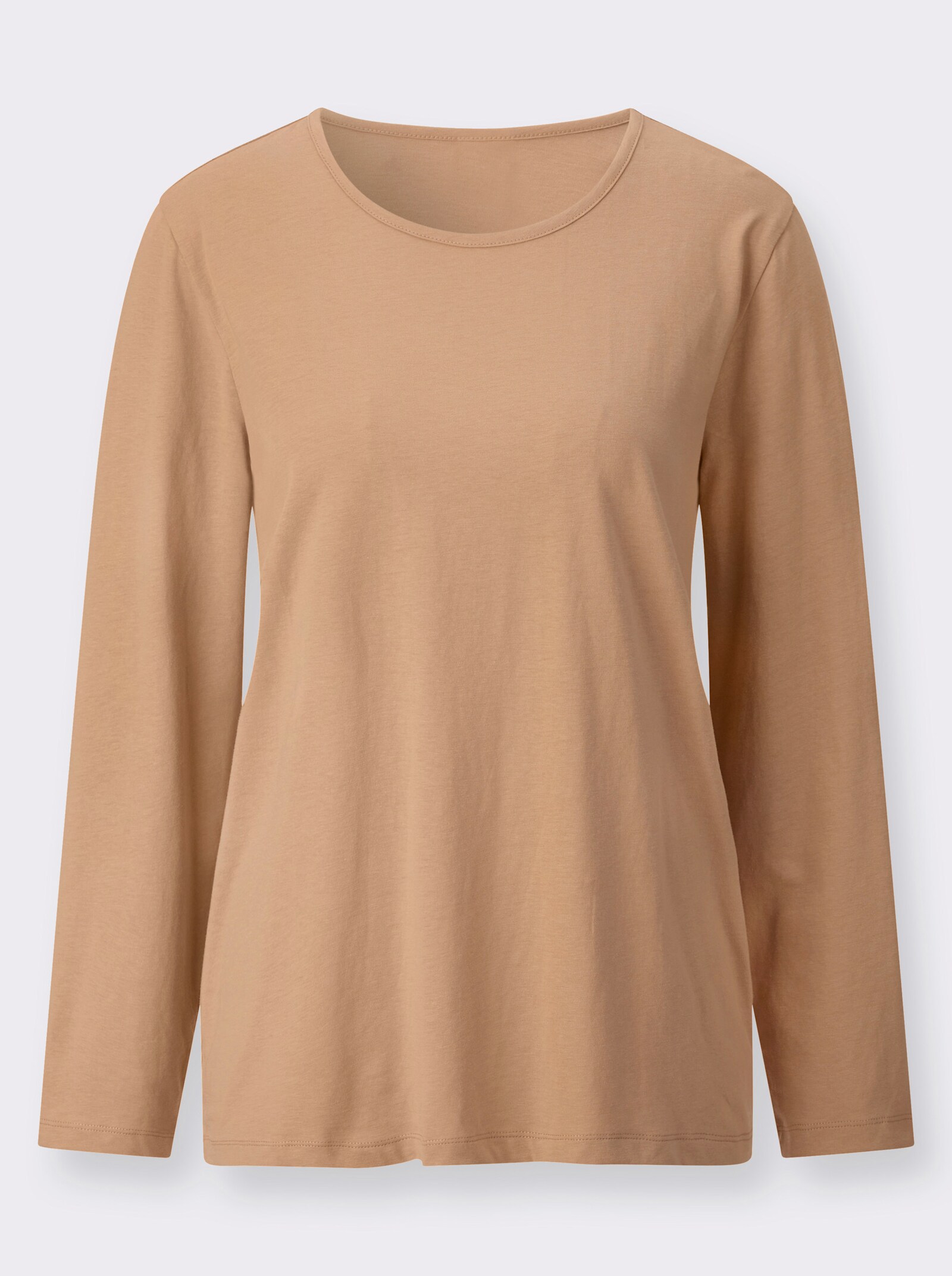 Schlafanzugshirt in Single-Jersey-Qualität - camel