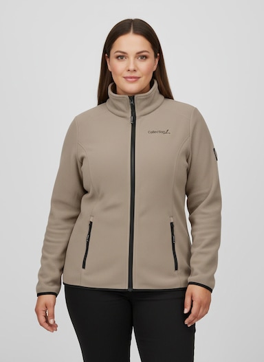 Fleecejacke mit Stickerei - taupe