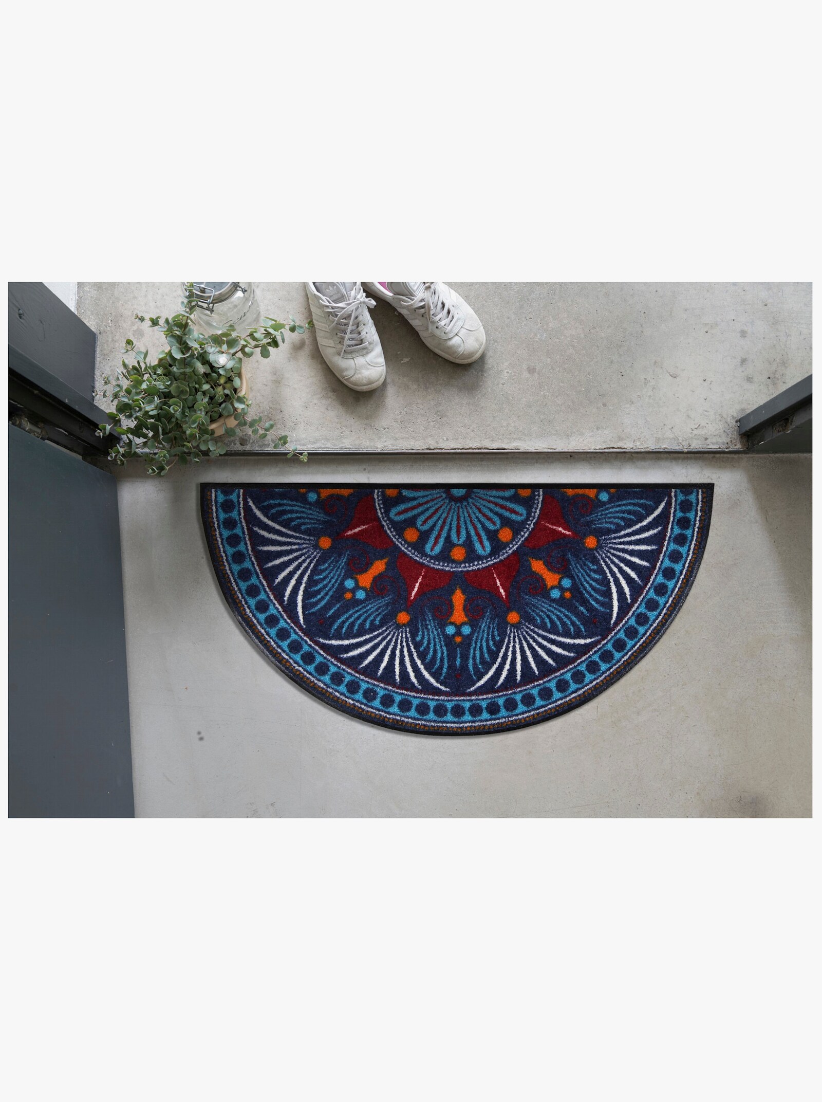 Salonloewe Fußmatte - blau-gemustert