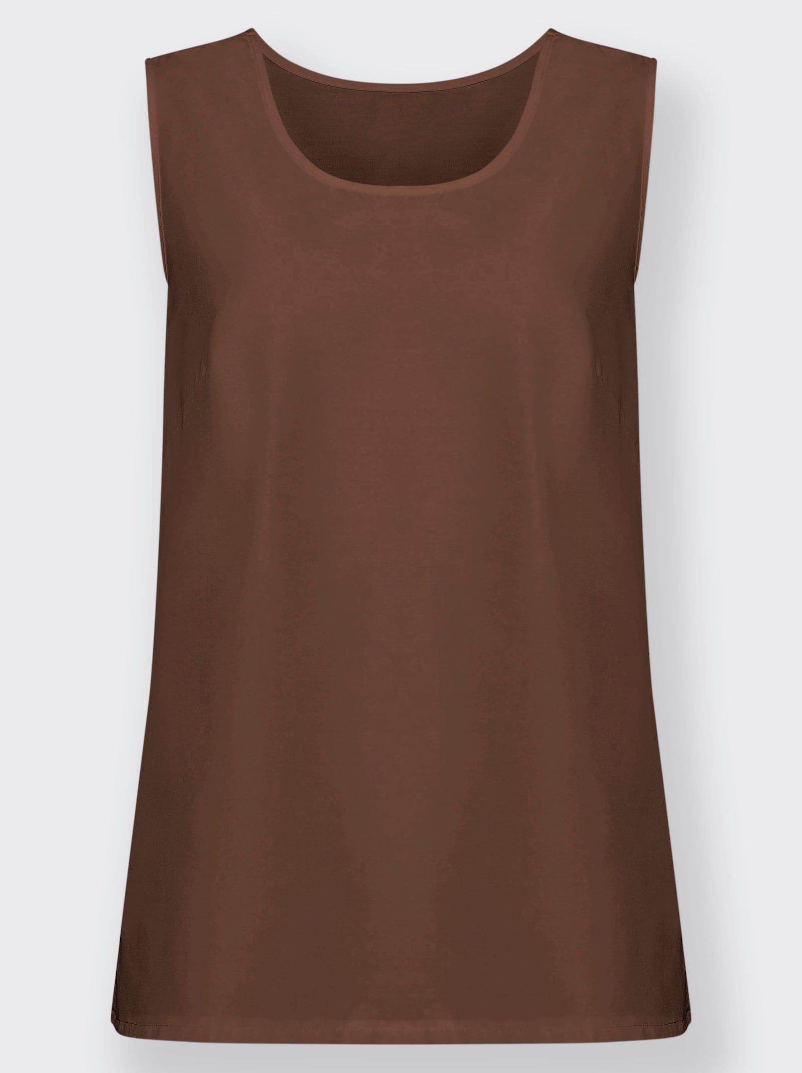 Top met zijsplitten - chocobruin