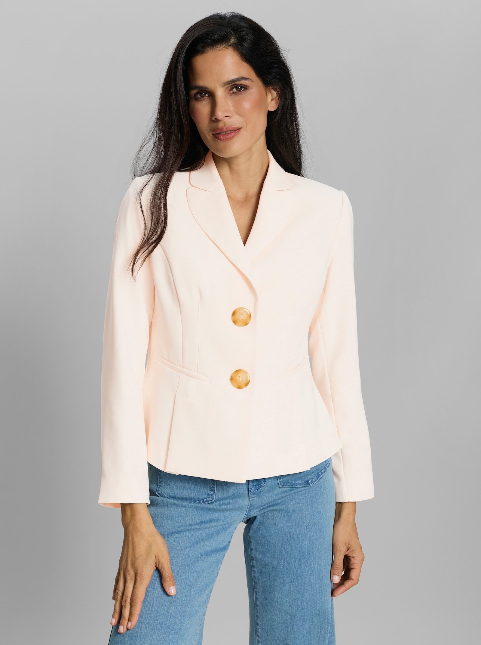heine Blazer mit großen Schmuckknöpfen - ecru