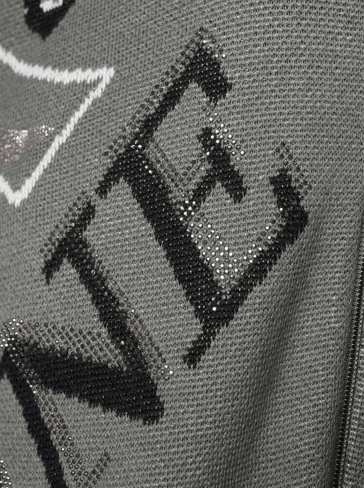 heine Jacquardvest - antraciet/lichtgrijs gedessineerd