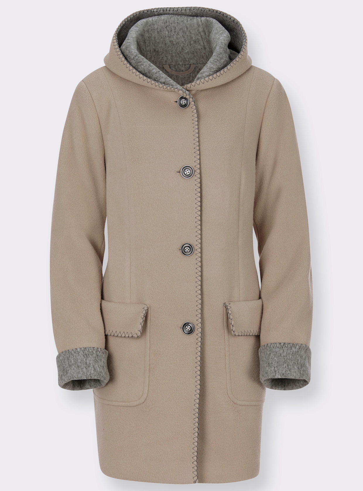 Veste à capuche - gris pierre