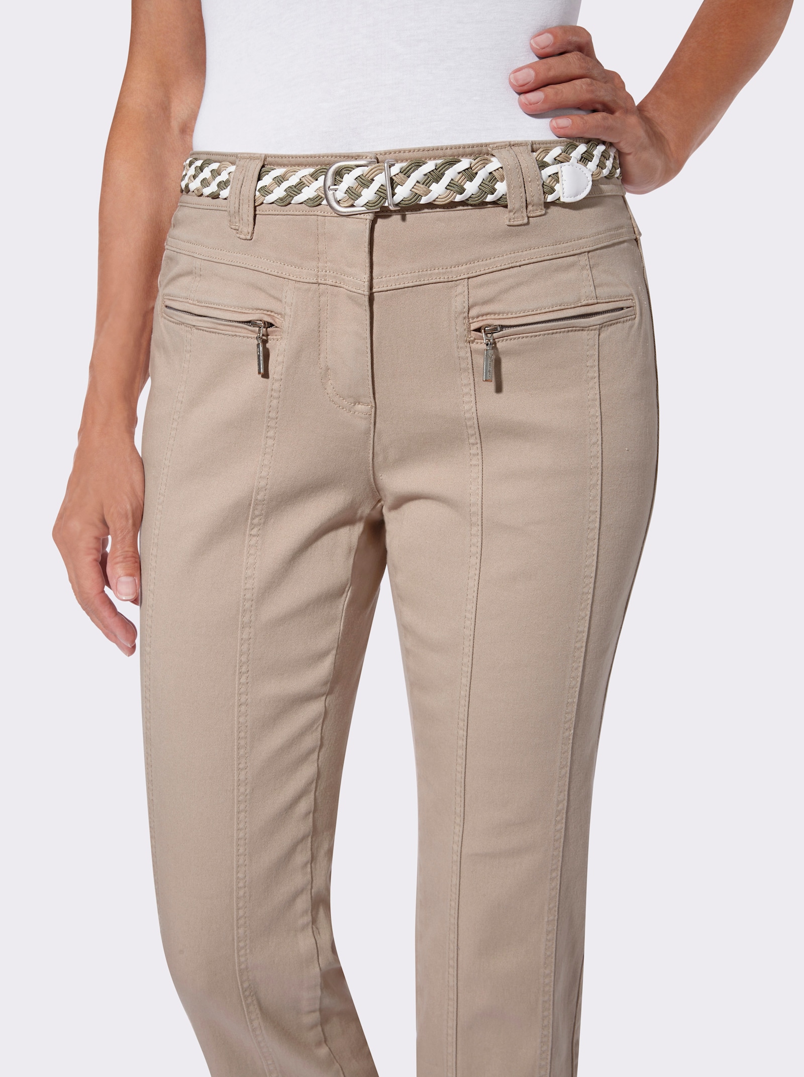 Hose in Baumwoll-Stretch-Qualität - beige