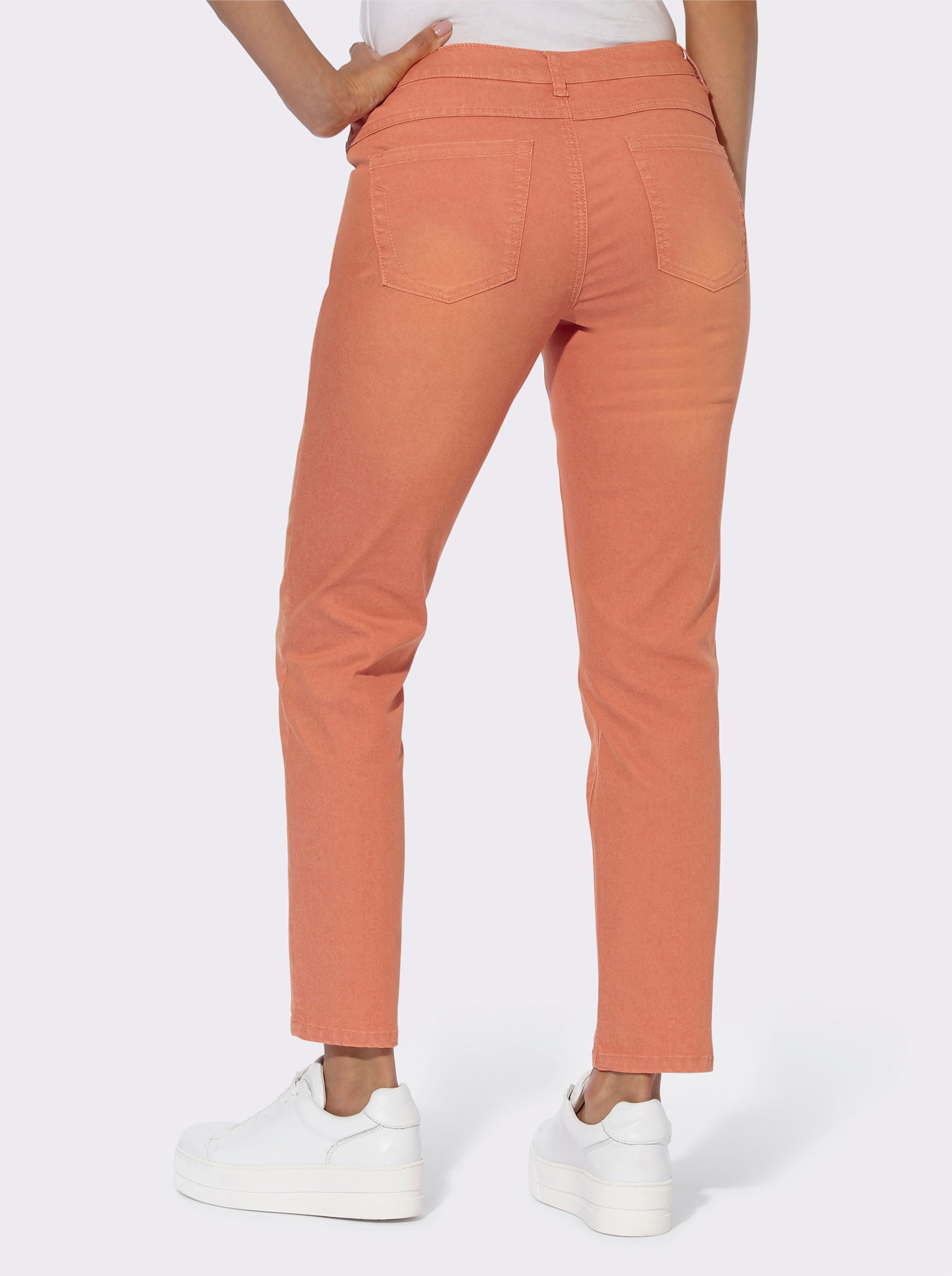 5-Pocket-Jeans in knöchellanger Schnittform - papaya