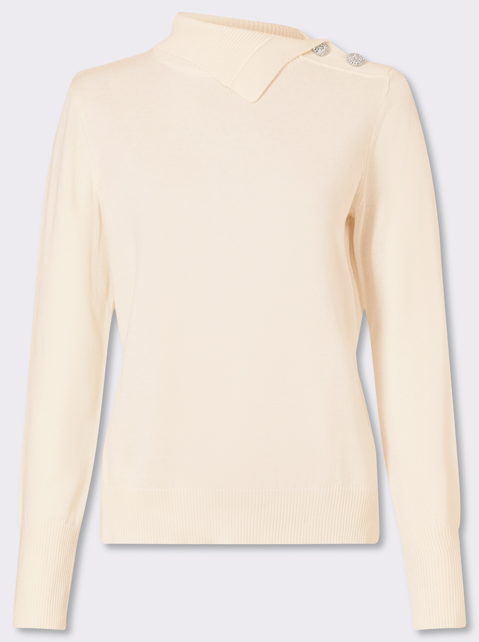 heine Feinstrickpullover mit Schmuckknöpfen - champagner