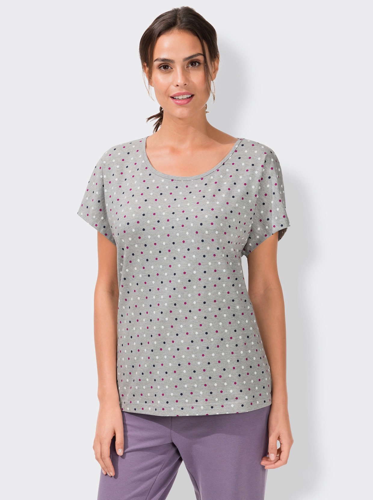 feel good T-shirts - gris + gris à pois