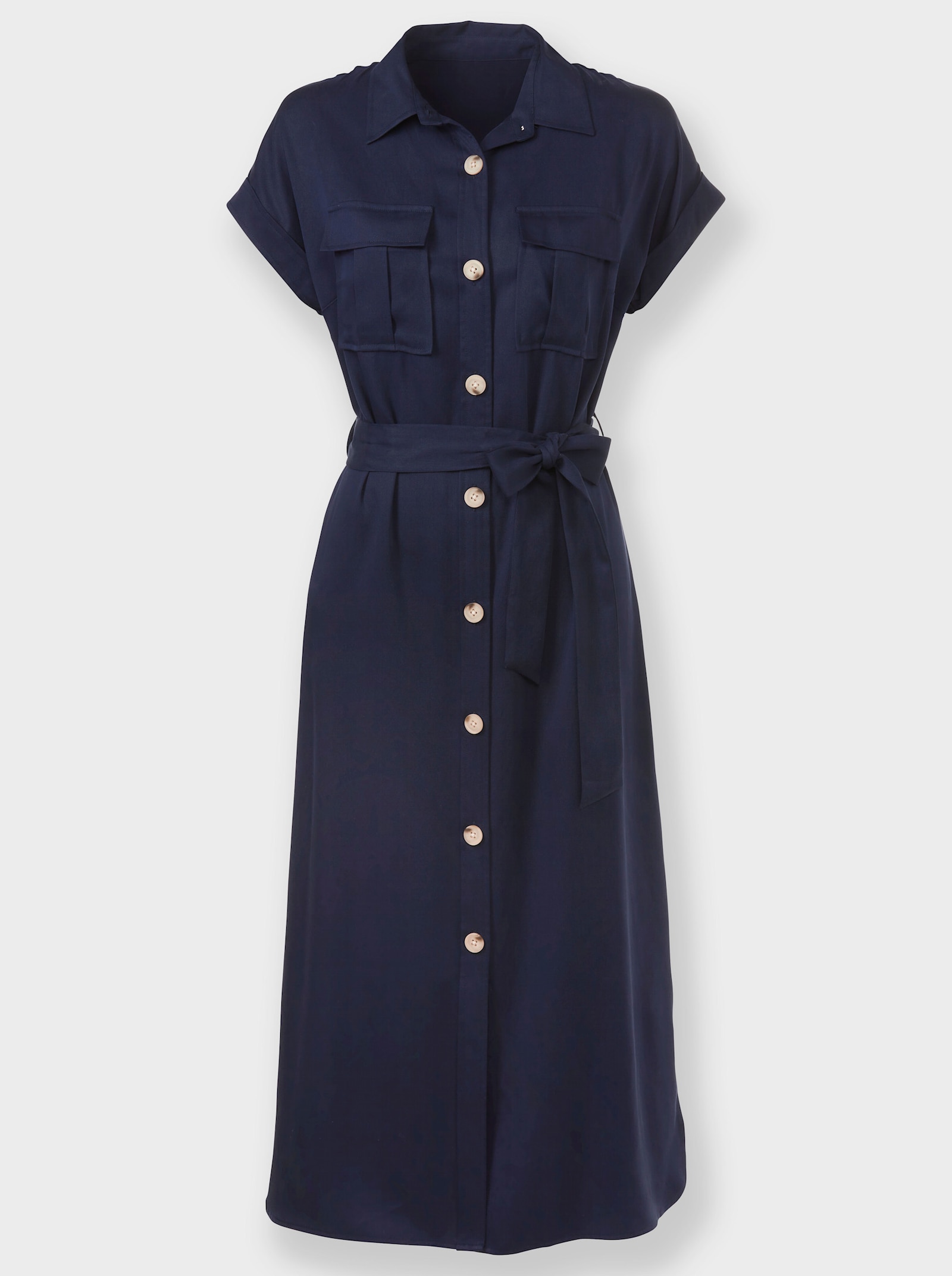 heine Hemdblusenkleid inklusive Bindegürtel - marine