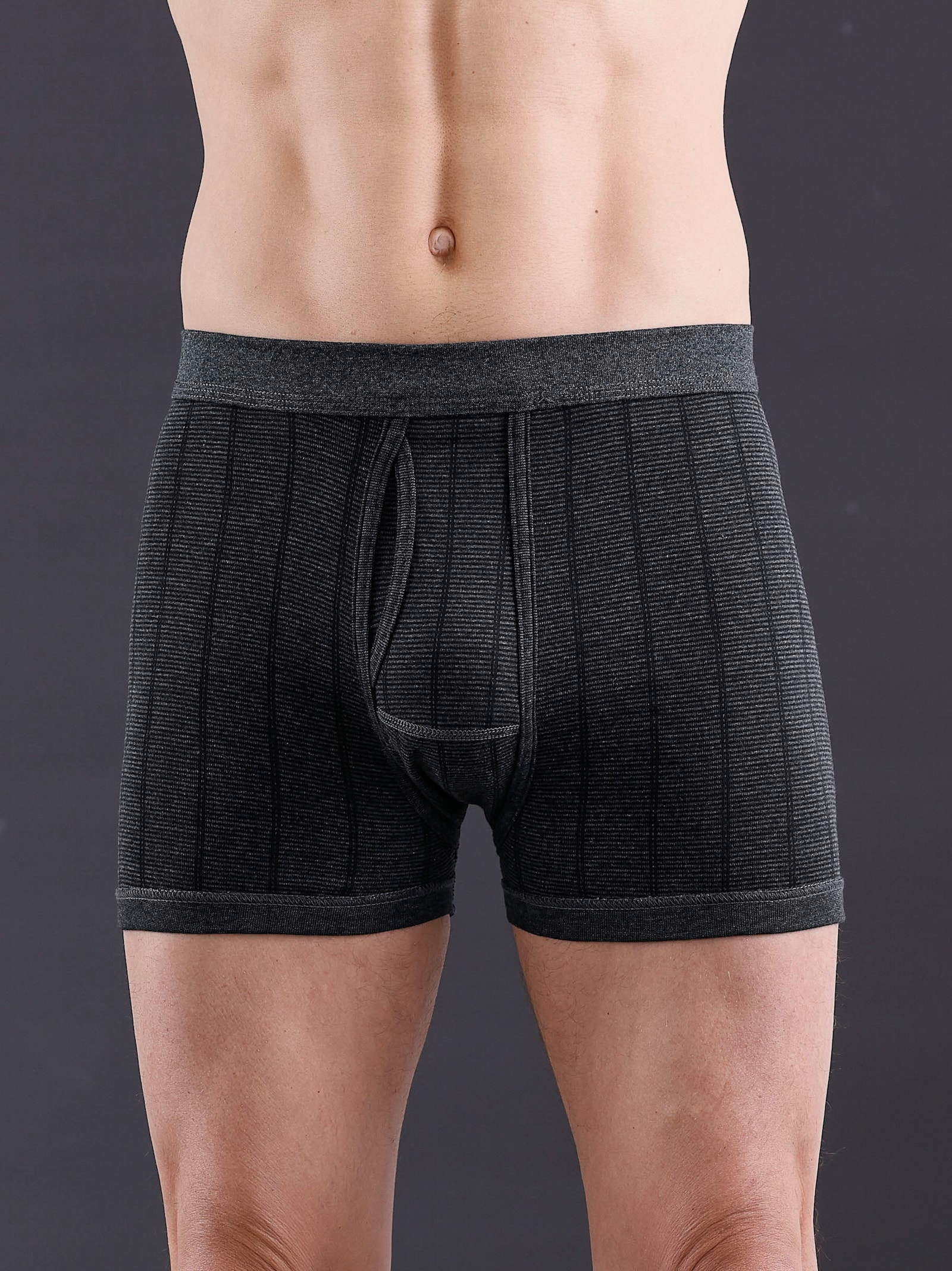 wäschepur men Boxerky - tmavěšedá-proužek