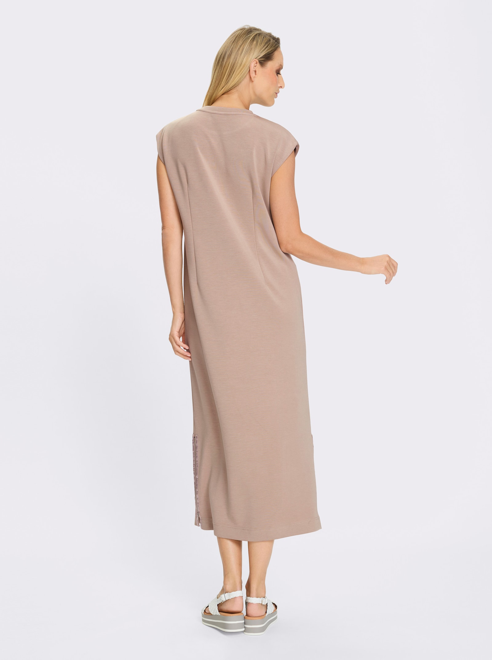 heine Jerseykleid mit Seitenschlitzen - sesam