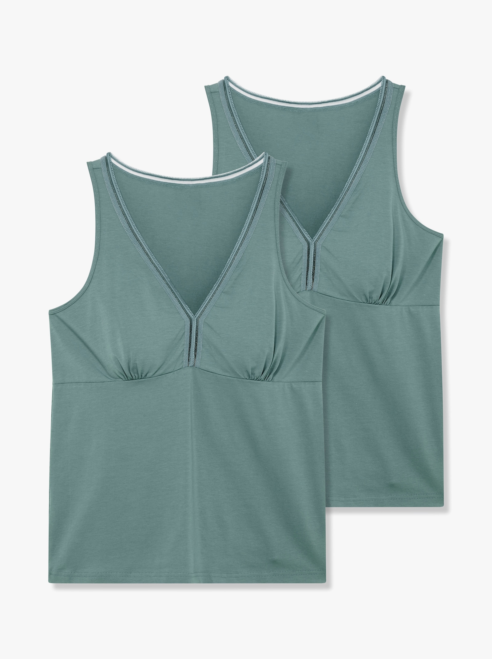 wäschepur BH-Hemd mit elastischem Zierband - jade