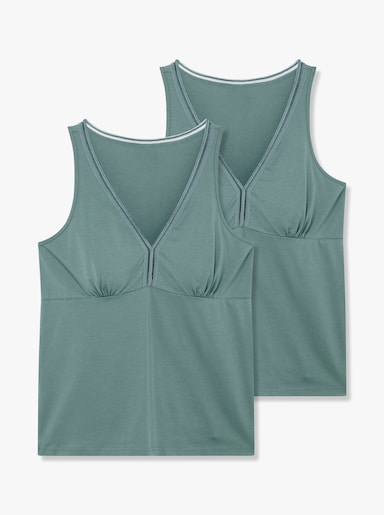 wäschepur BH-Hemd mit elastischem Zierband - jade