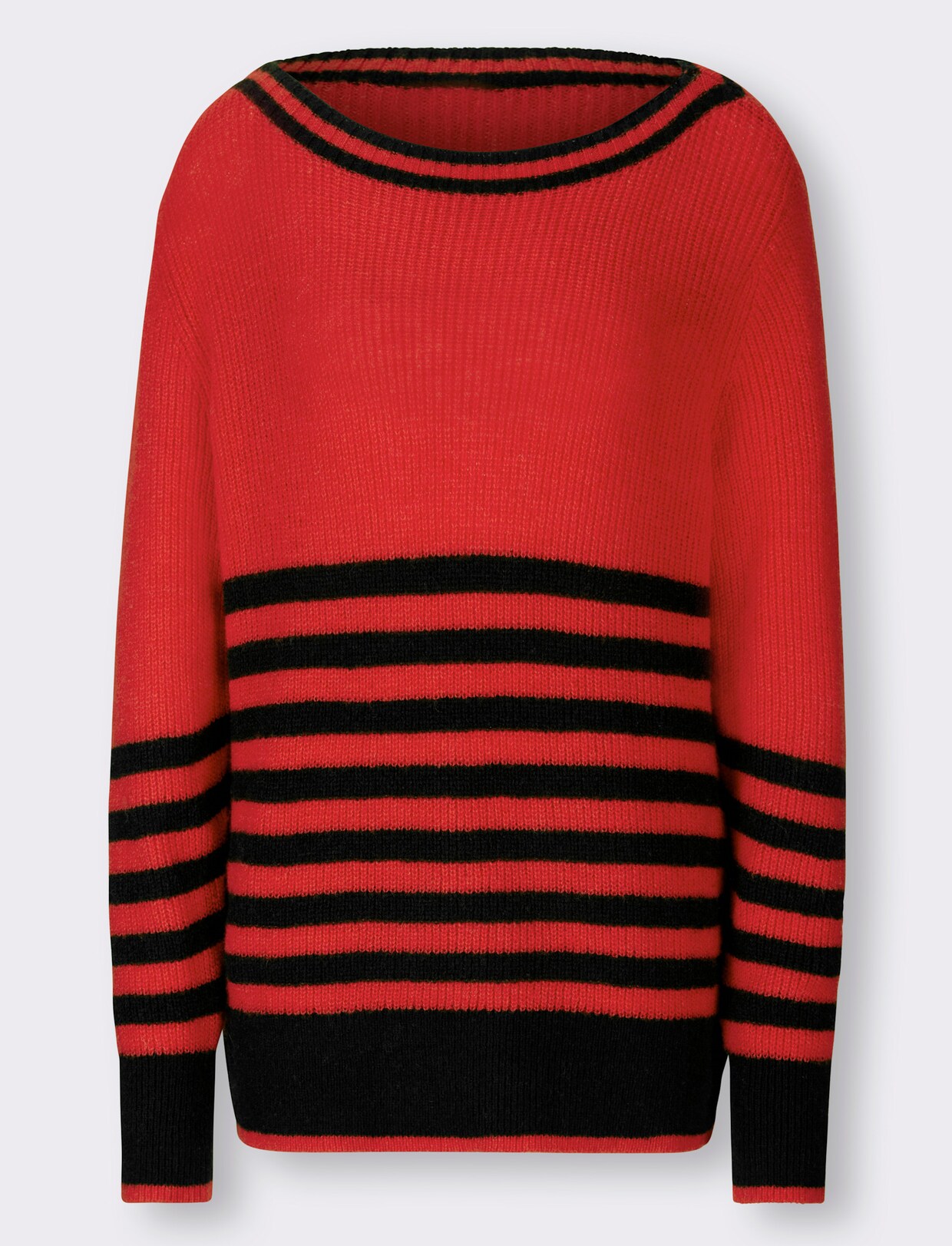 heine Pullover - rot-schwarz-gestreift