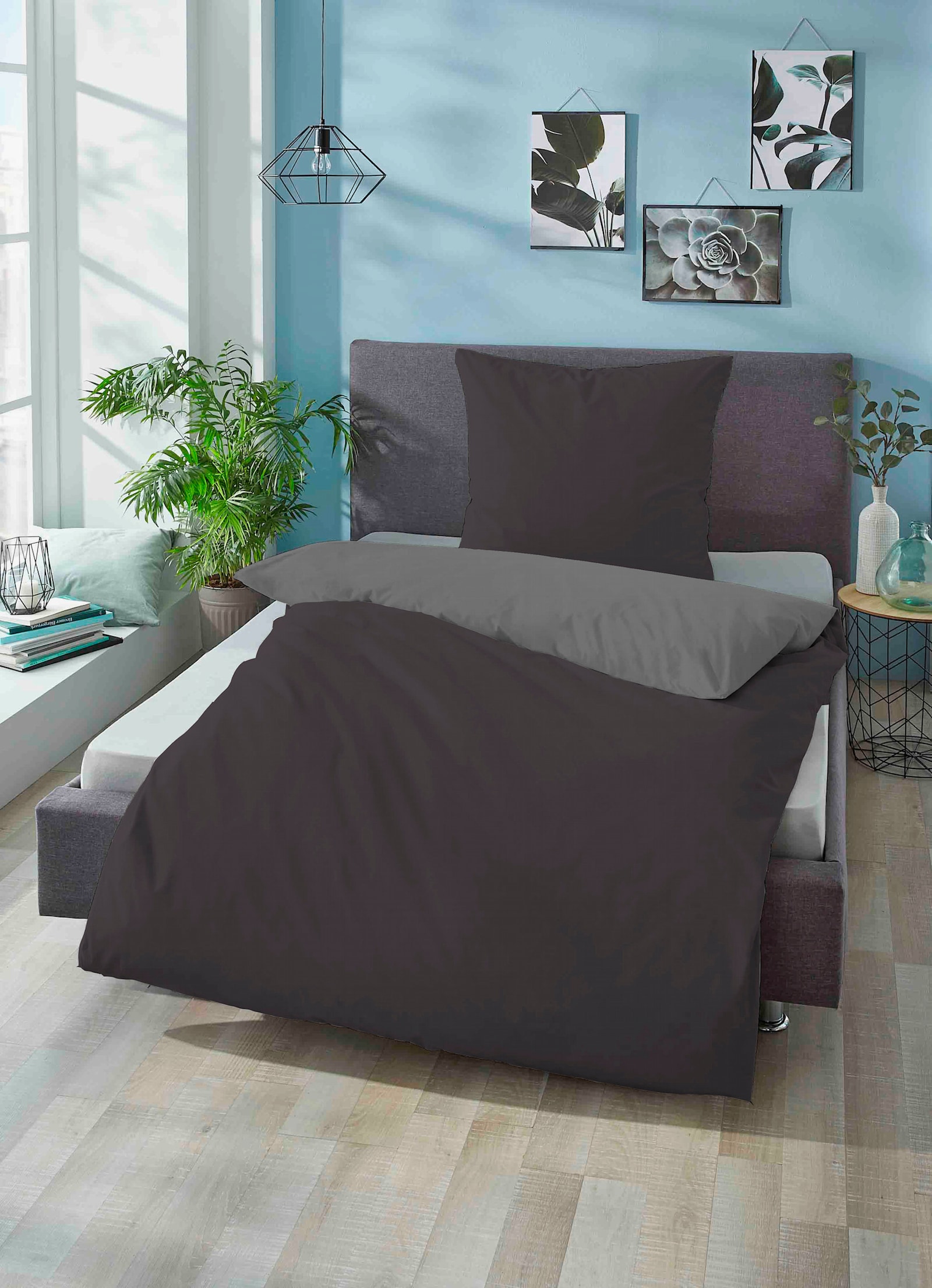 Biberna Bettwäsche - anthrazit-grau
