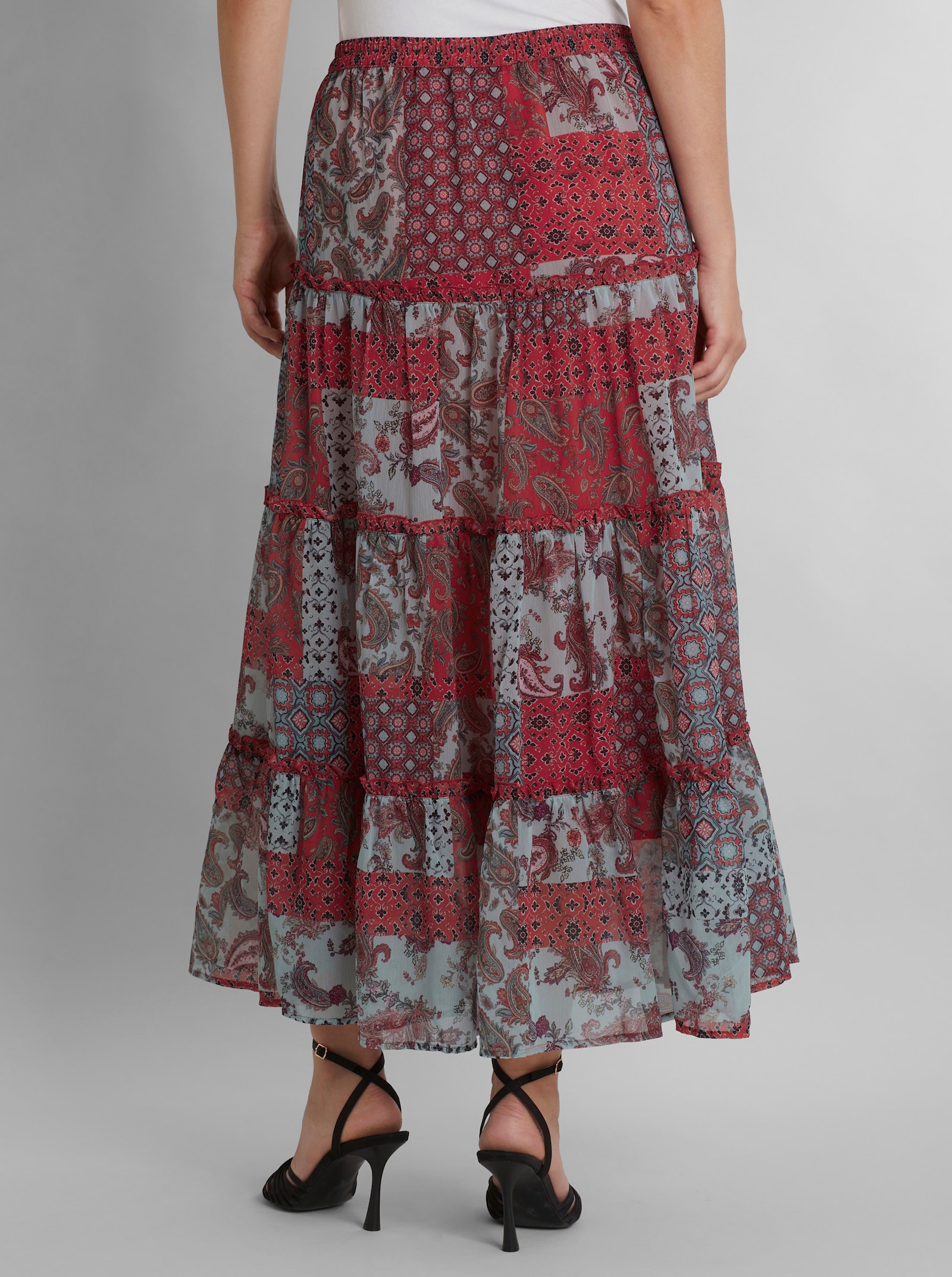 heine Schlupfrock aus Crinkle-Chiffon - jade-erdbeere-bedruckt