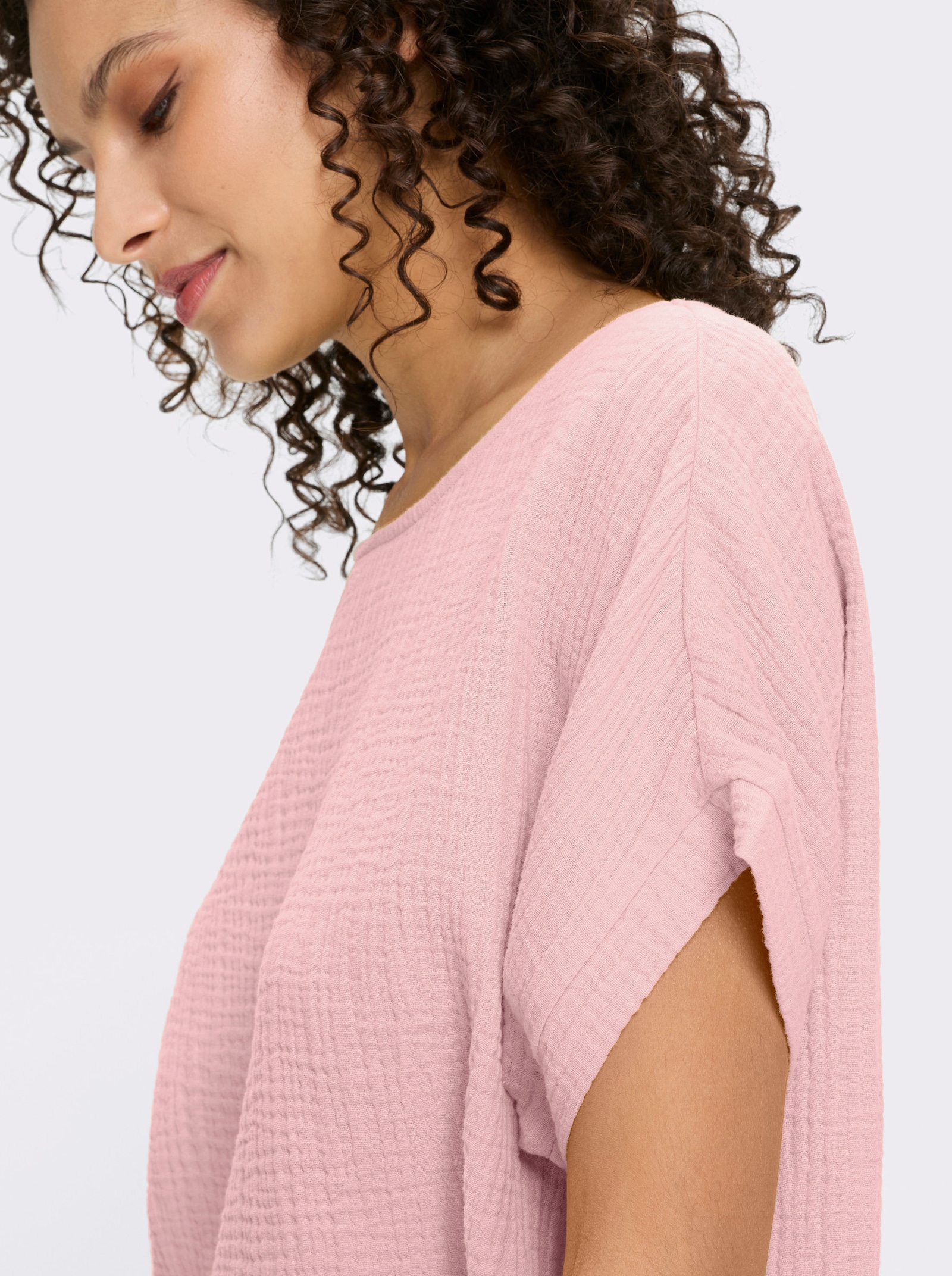 heine Baumwollbluse aus Musselin - hellrosé