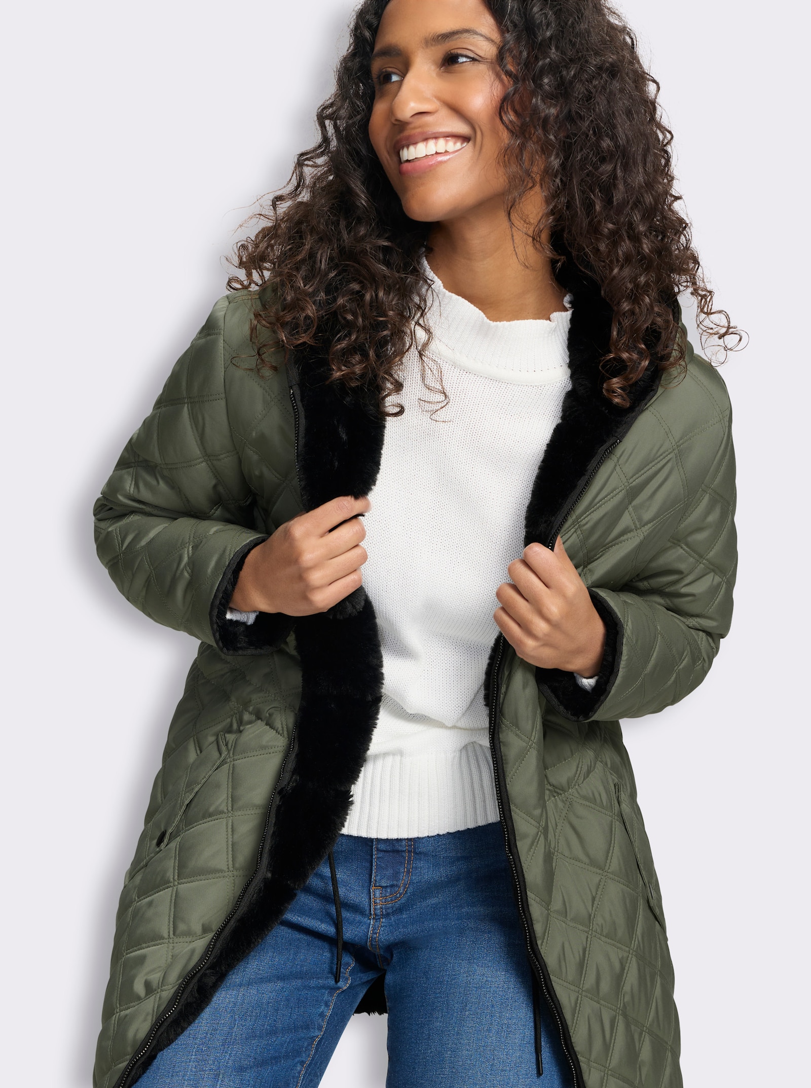 heine Wendejacke mit Kapuze - khaki