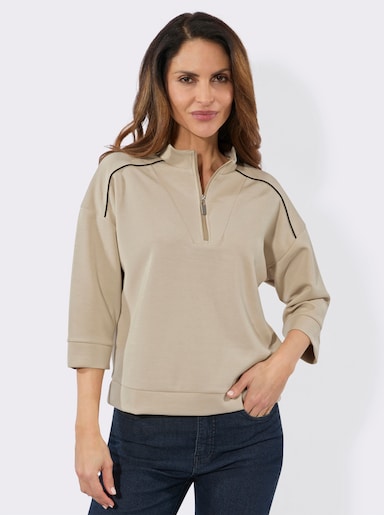Sweatshirt mit 50% Modal - sand