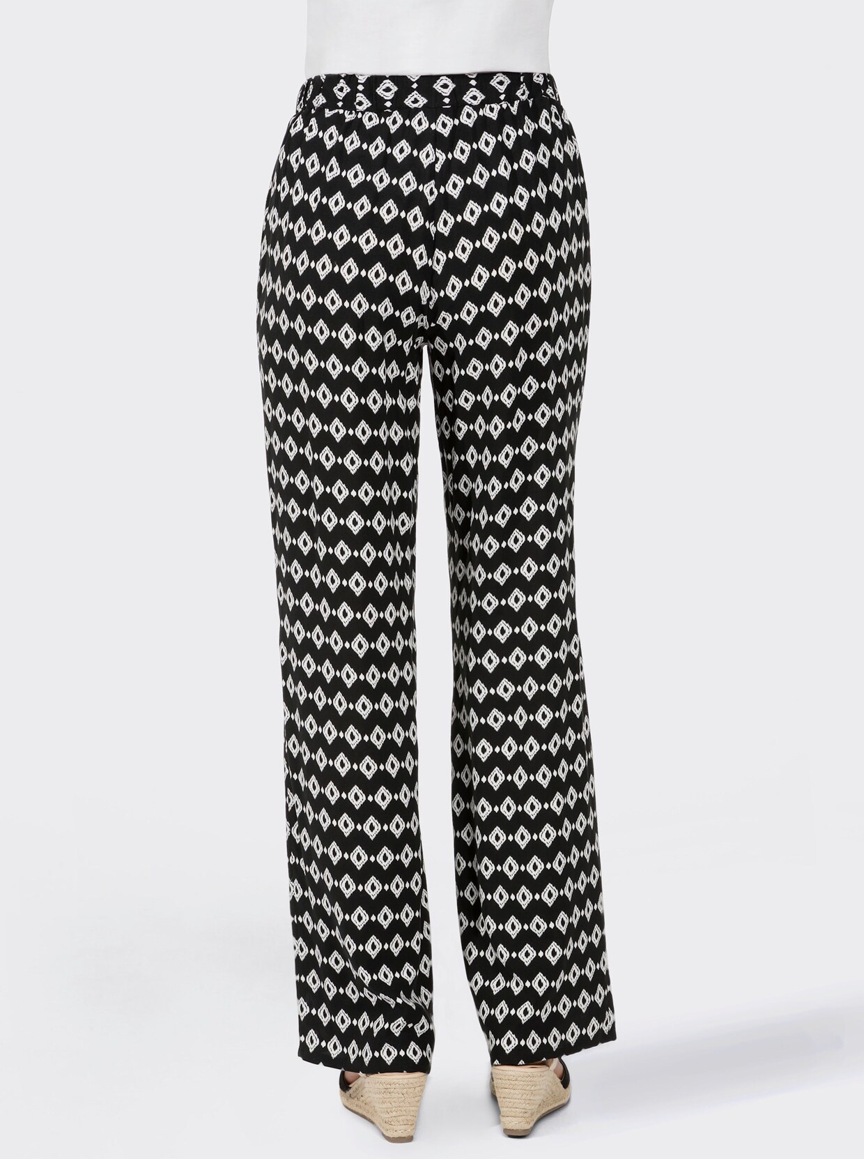 Schlupfhose - schwarz-gemustert