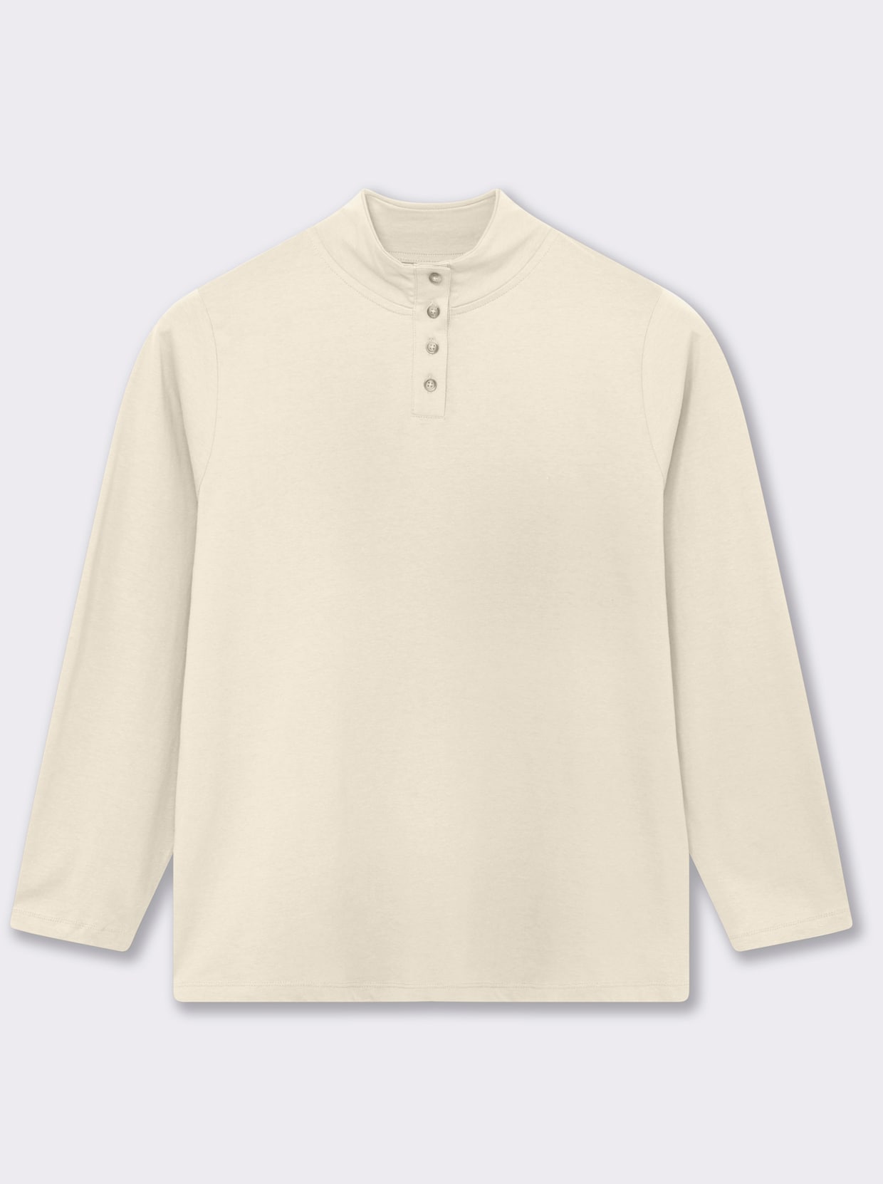 Stehkragenshirt mit Schmuckknöpfen - champagner