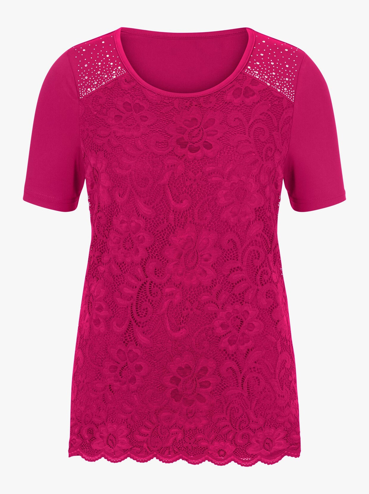 Kanten shirt - fuchsia