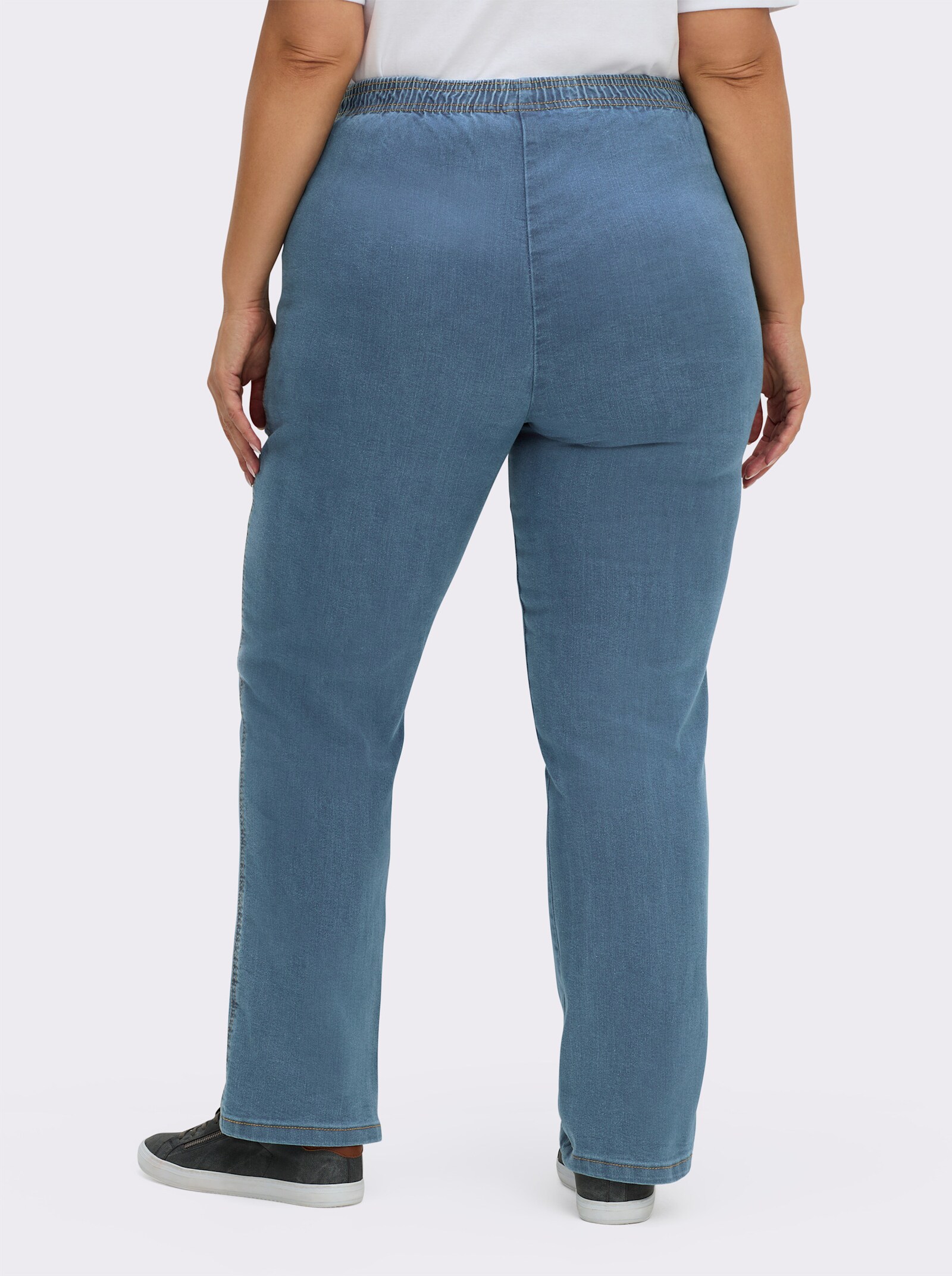 Stretch-Jeans mit Rundum-Dehnbund - blue-bleached