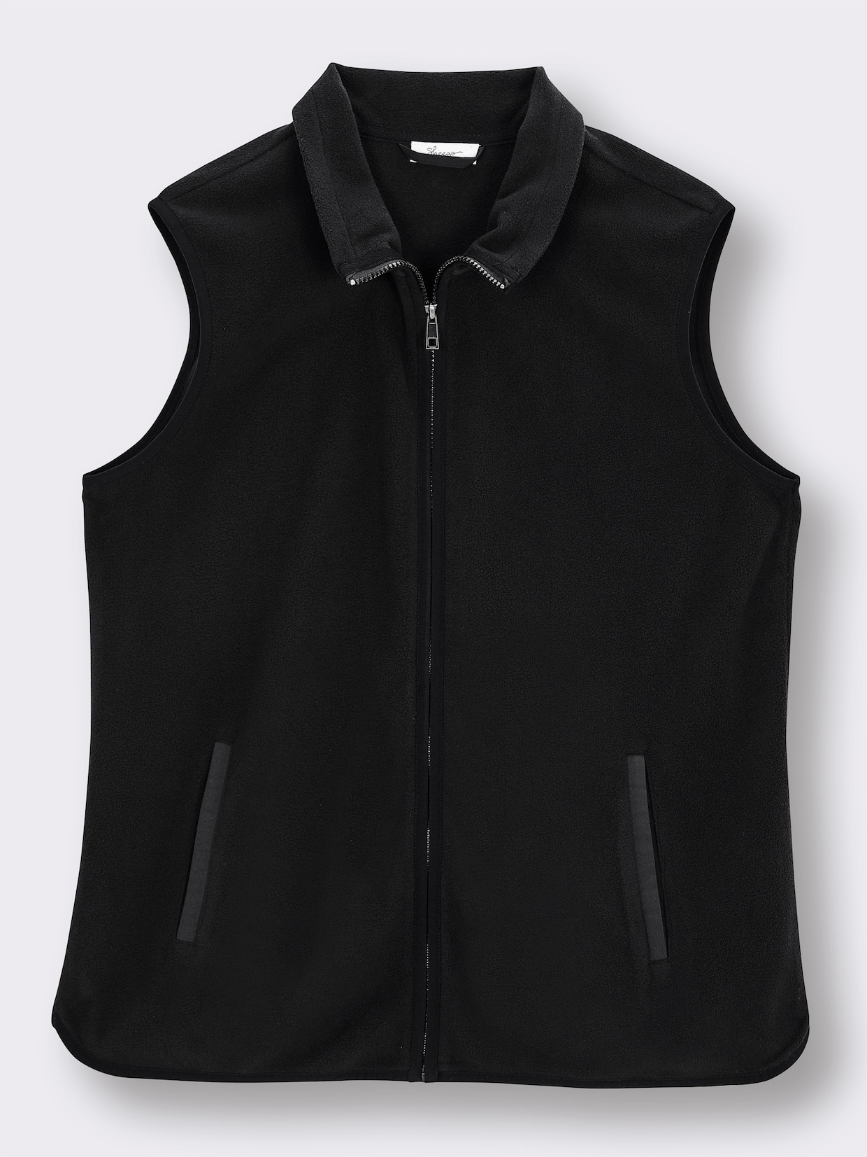 sheego Fleeceweste mit weiten Armlöchern - schwarz