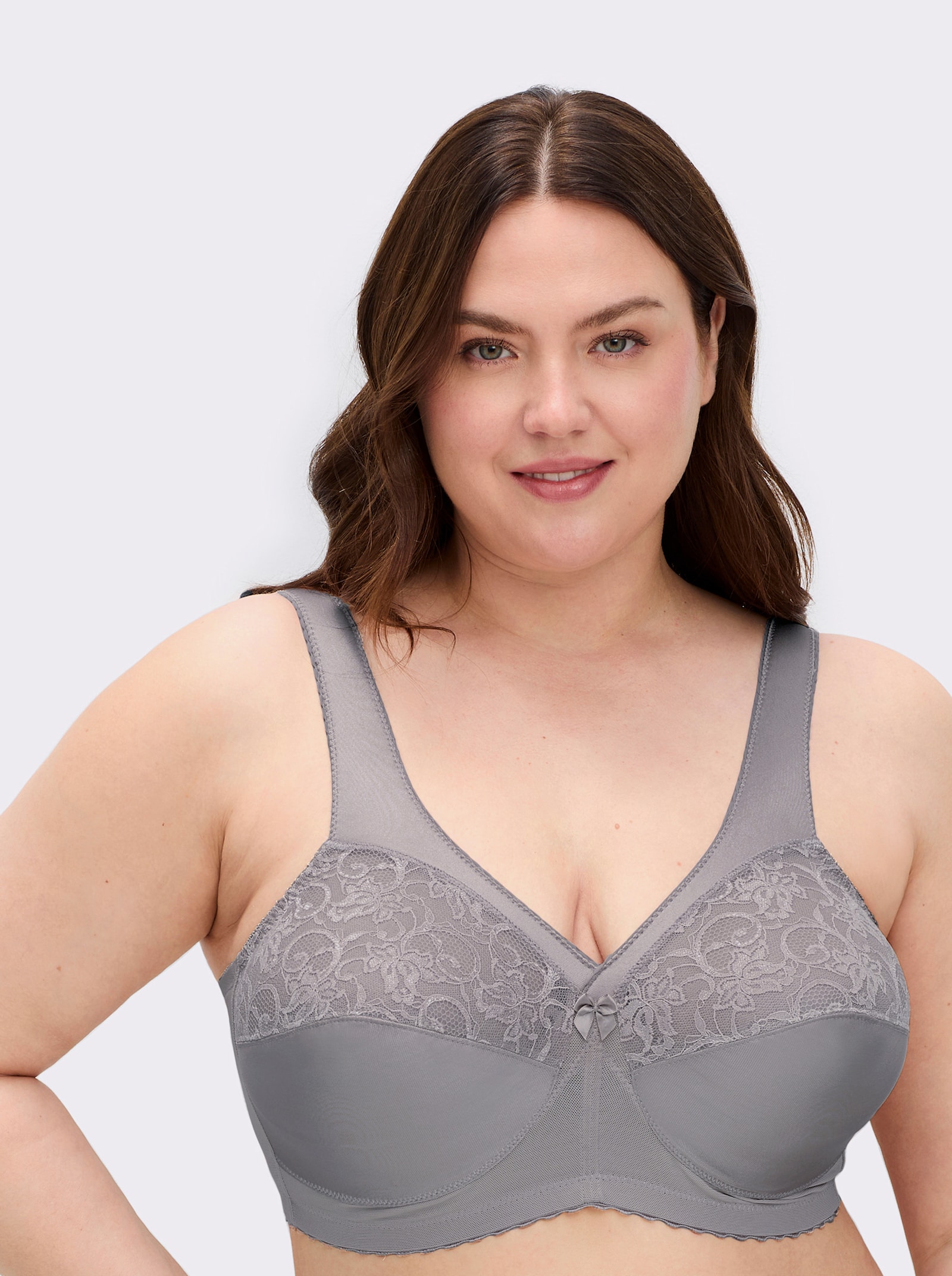 Glamorise Entlastungs-BH ohne Bügel mit Stütze - silbergrau