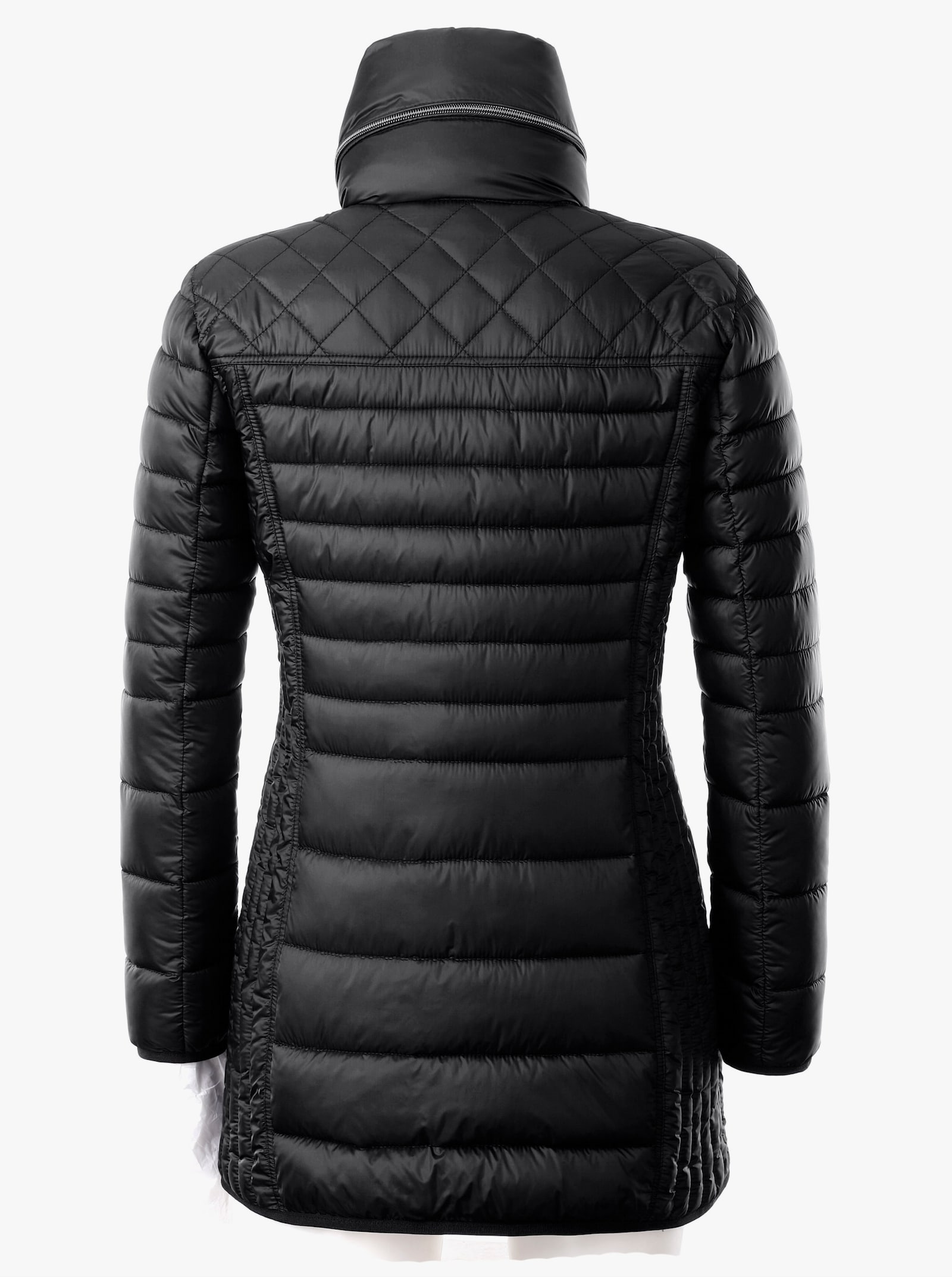 Steppjacke mit dezentem Glanz - schwarz