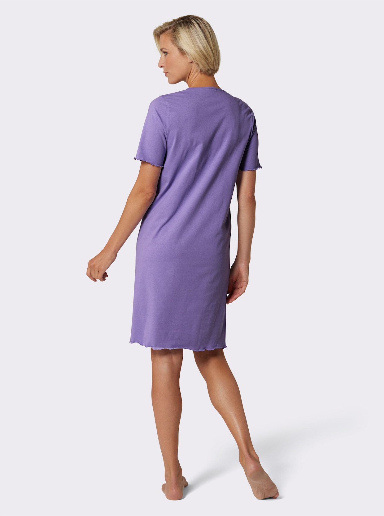 wäschepur Nachthemden - lavendel + lavendel-bedruckt