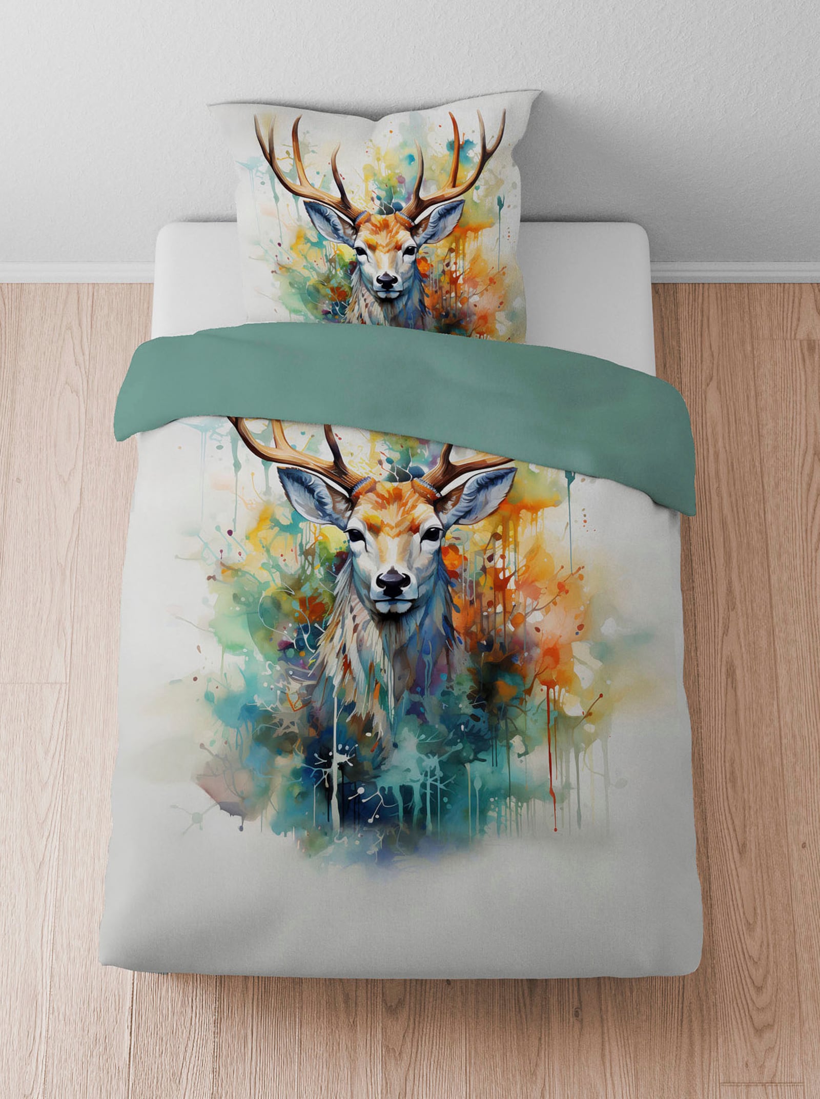 Biberna Wendebettwäsche - natur-bunt