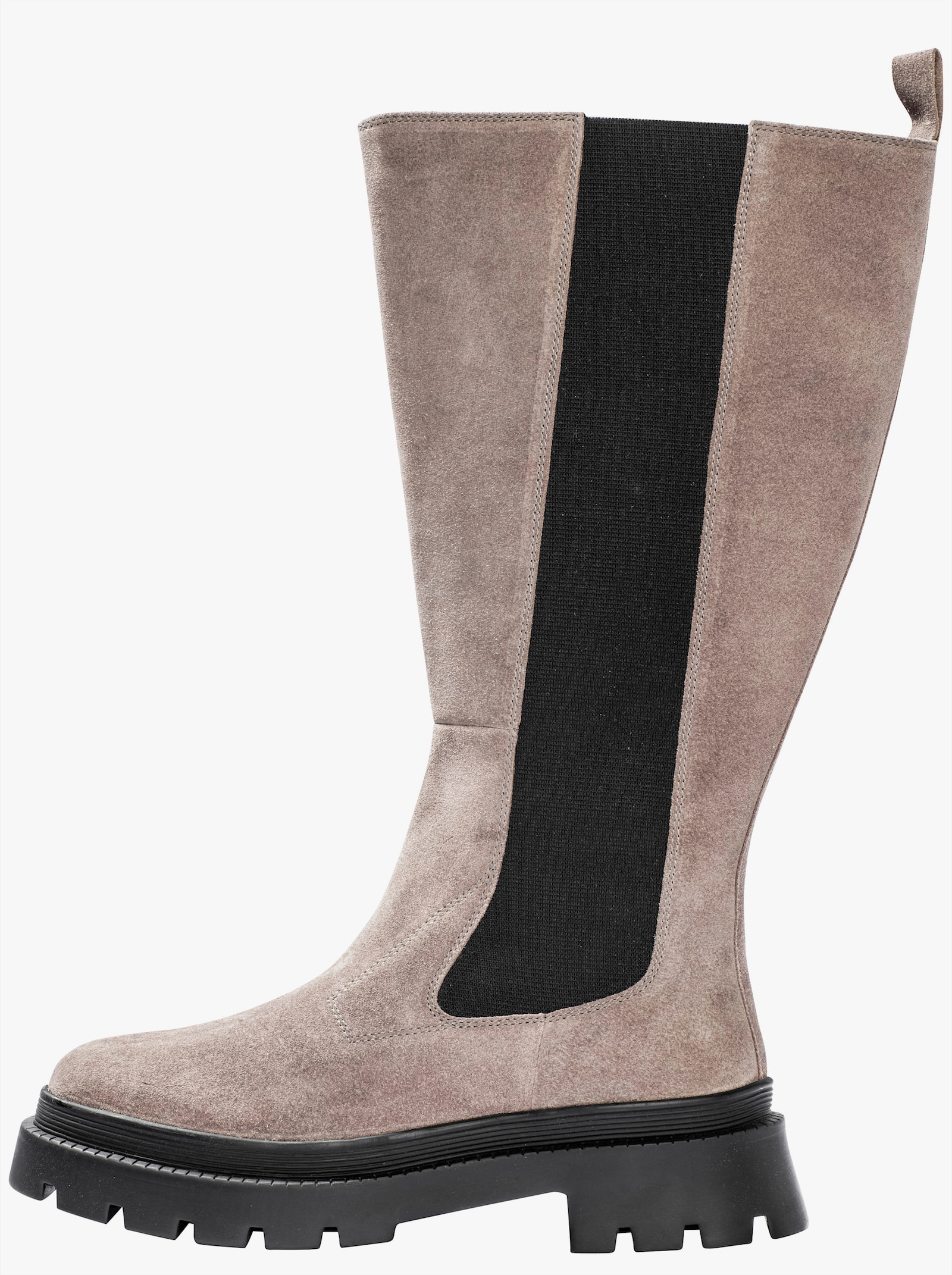 sheego Weitschaftstiefel mit Stretch-Einsatz - taupe
