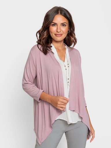 Shirtjacke mit Ziersteinchen - mauve