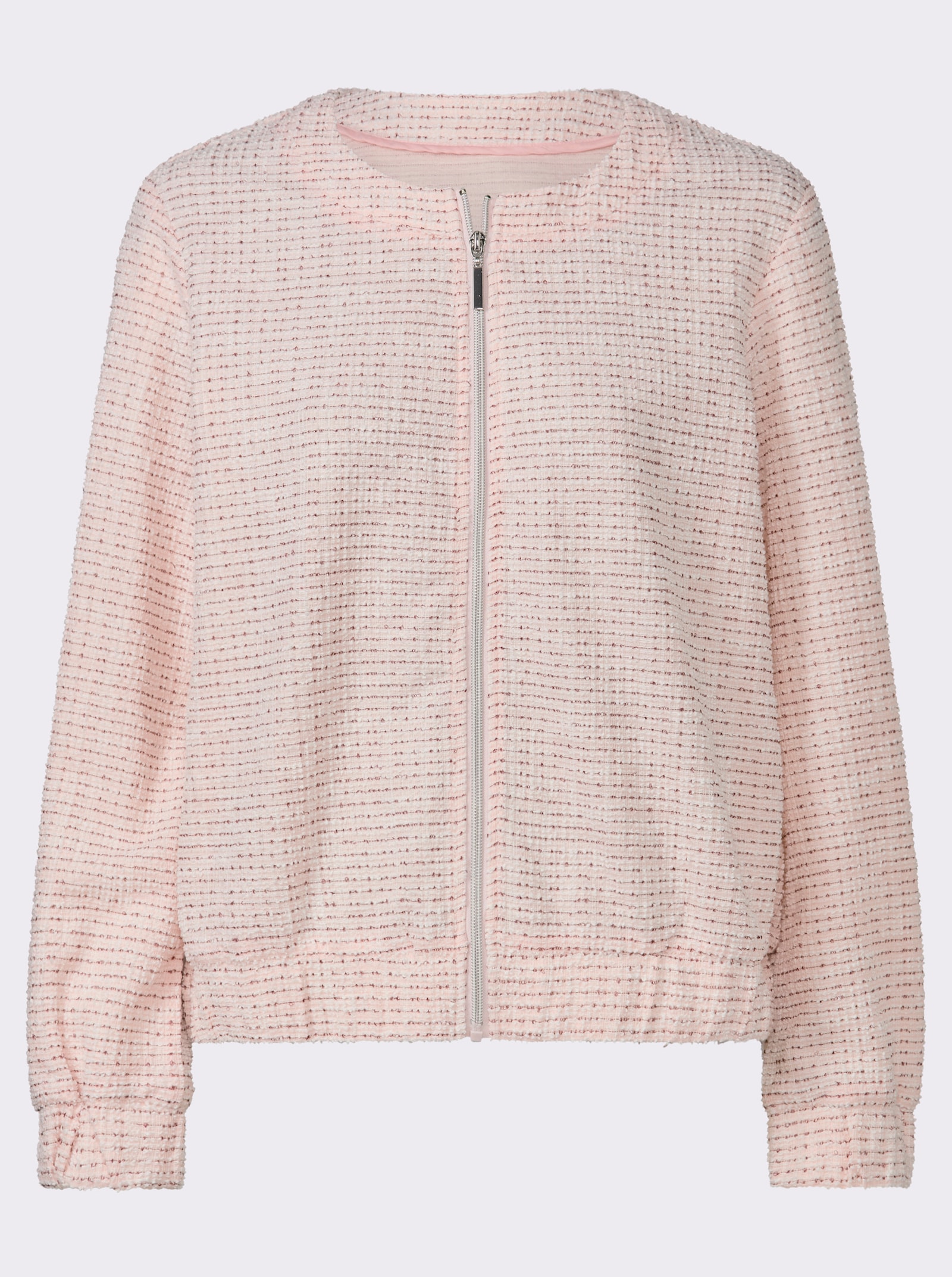 Bouclé-Blazer mit Glanzgarn-Akzenten - malve-hellrosé-gemustert
