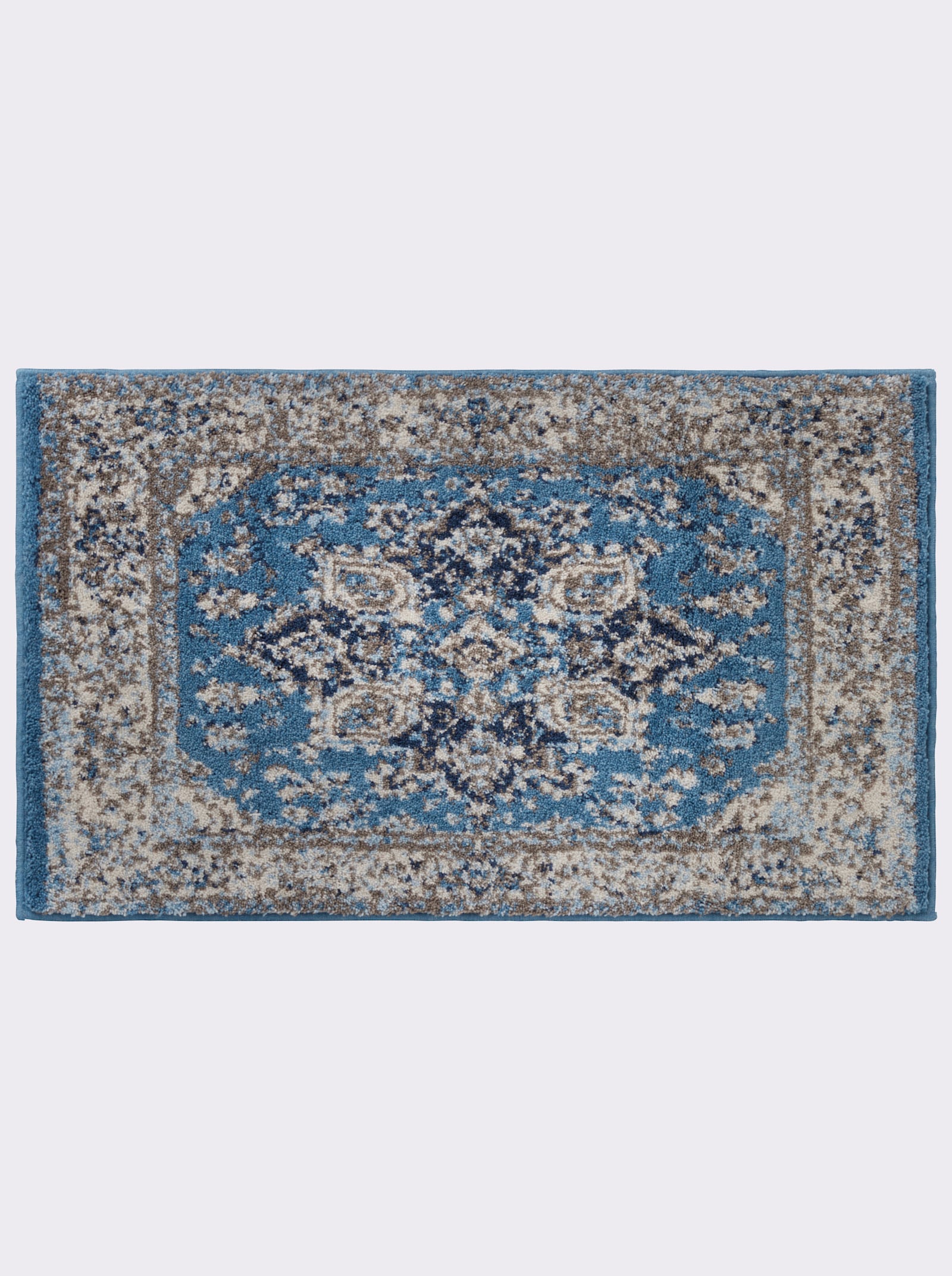 Grund Badematte - blau-gemustert