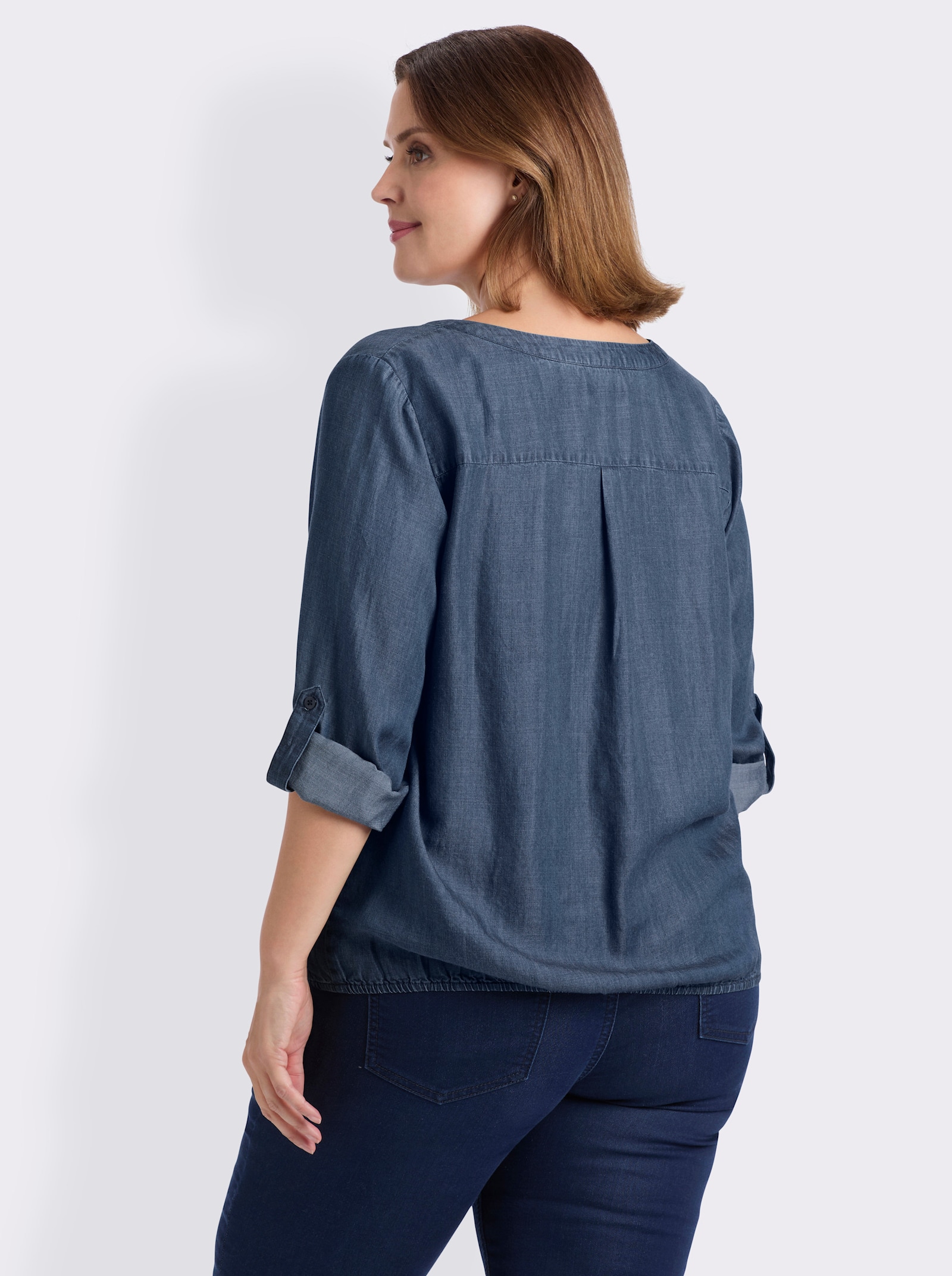 sheego Tunika in Jeans-Optik - blue-stone-washed