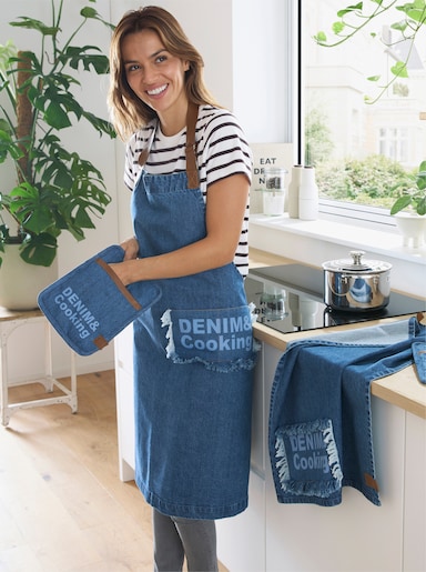 Küchenprogramm - jeansblau-weiß-bedruckt
